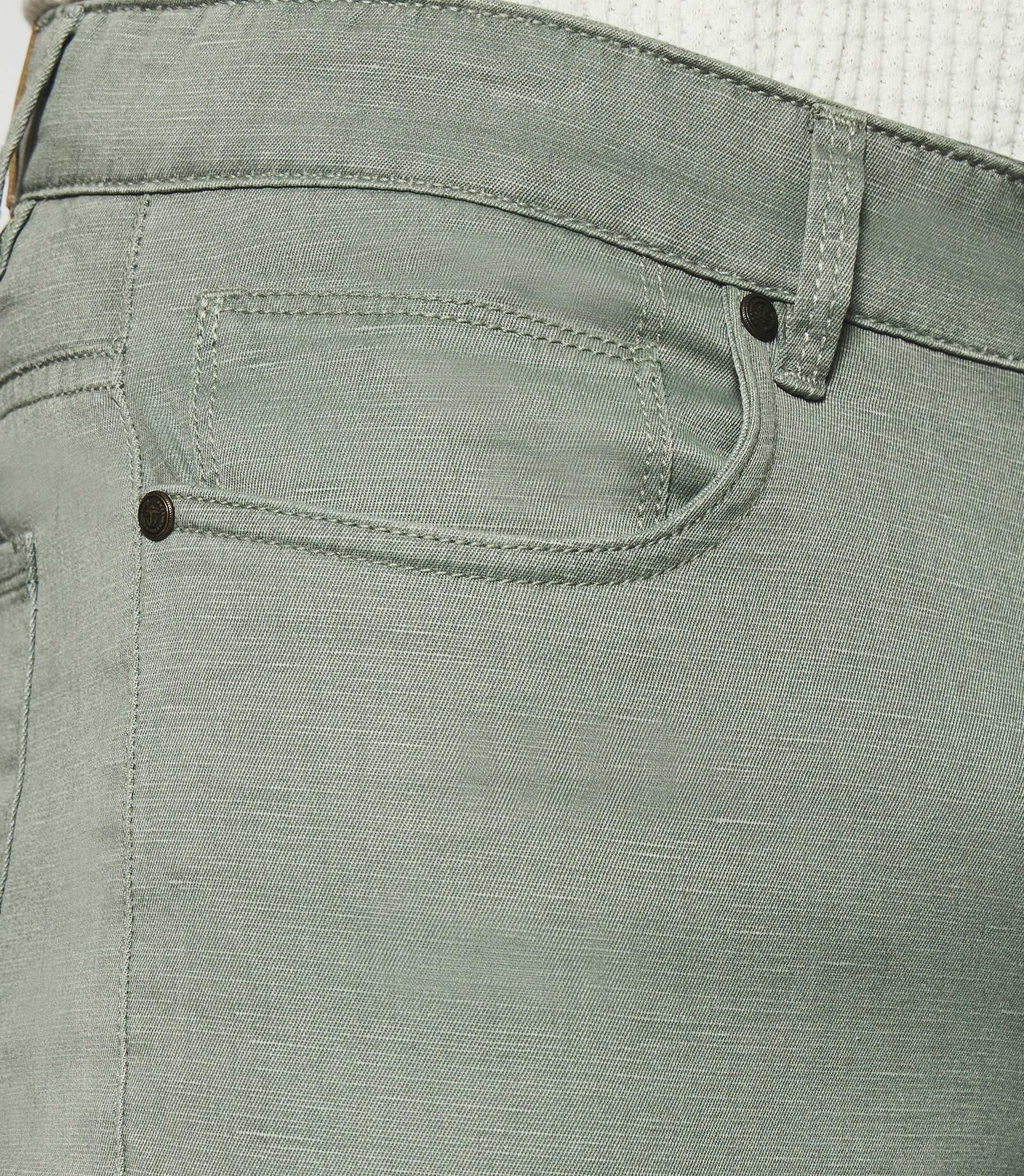 Pantalon slim kaki 5 poches en coton lin PASTEL - Image 5