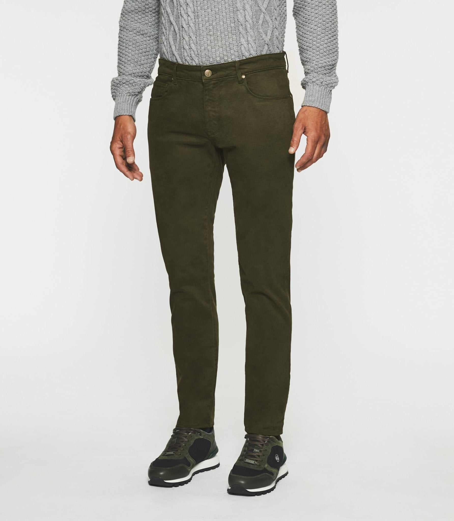 Jean slim 5 poches kaki ELEGANCE