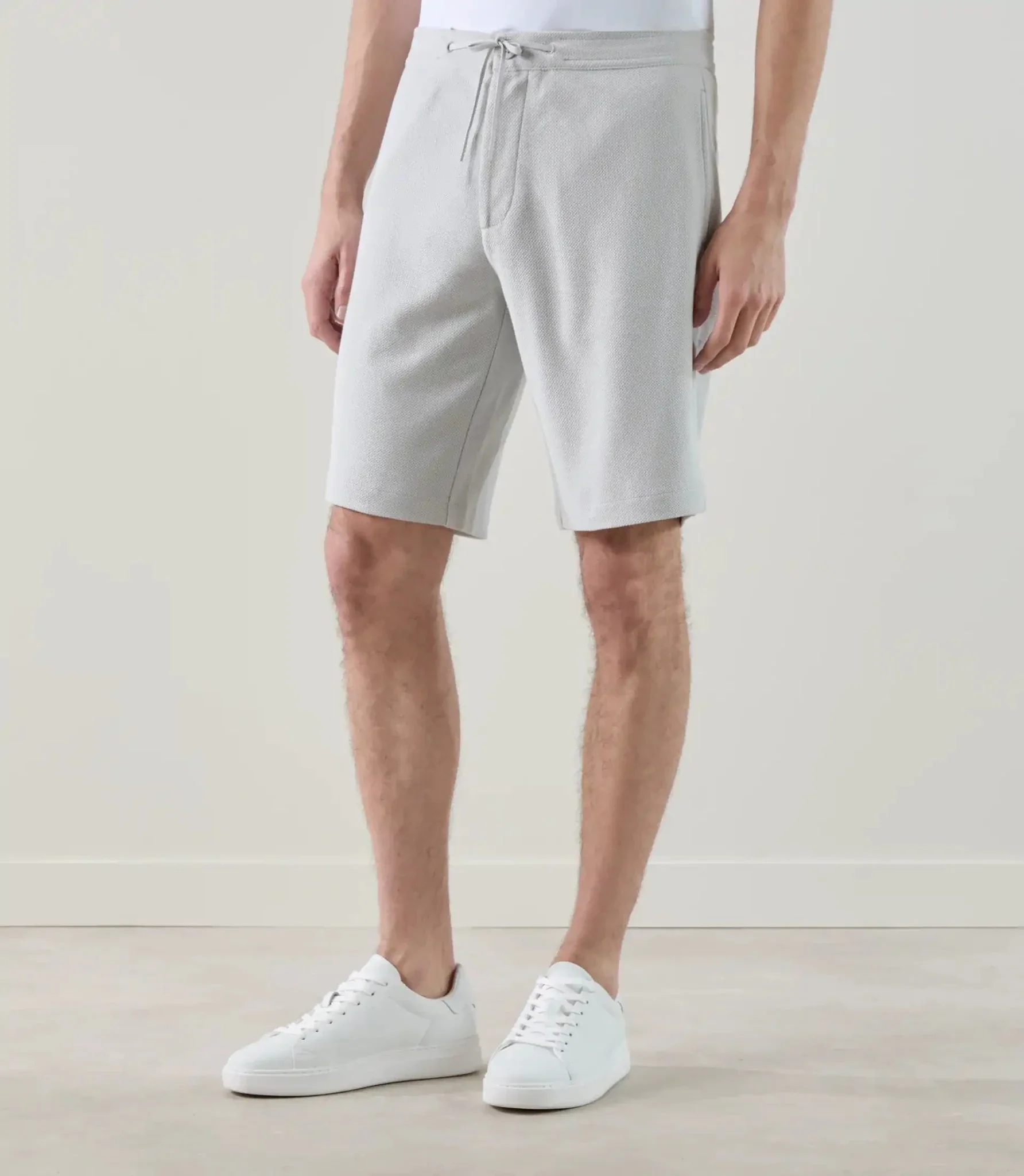 Bermuda en maille gris clair