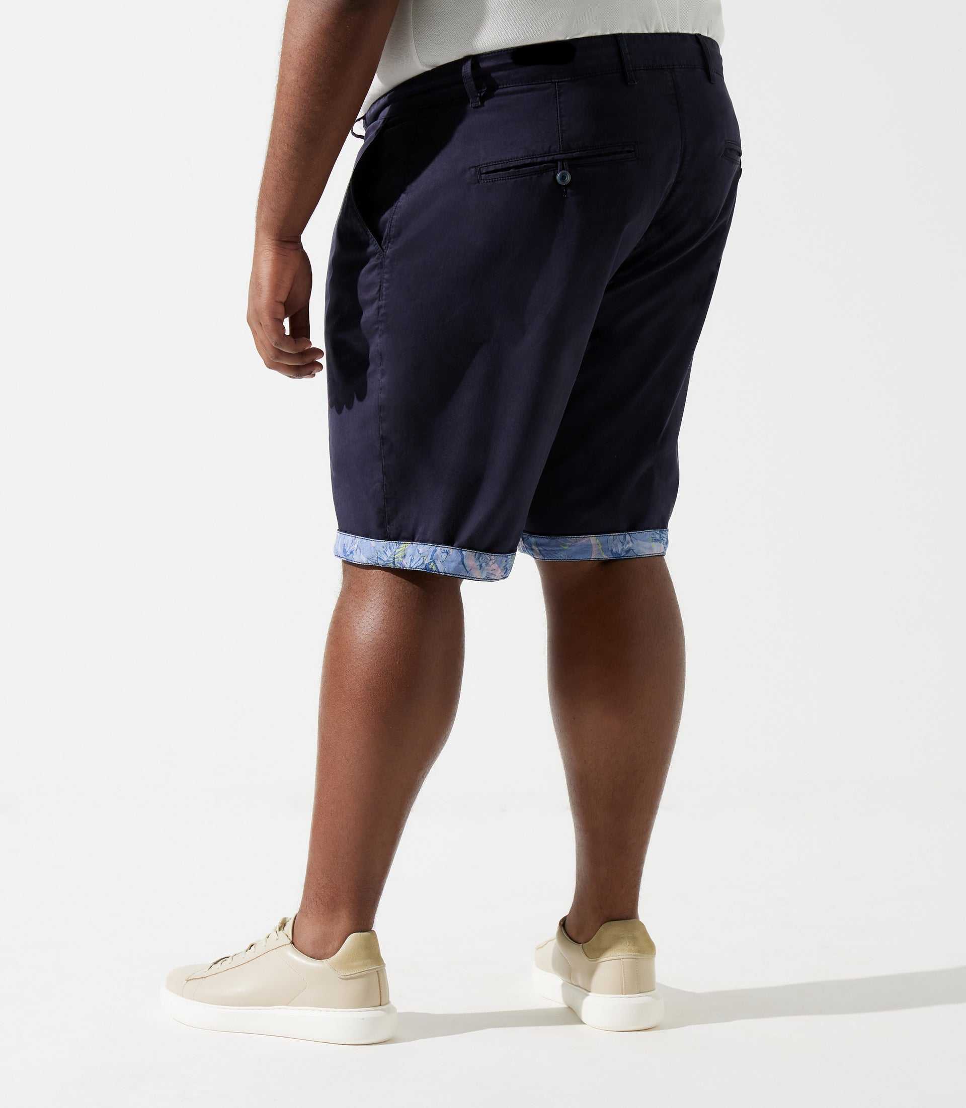 Bermuda coton stretch marine SLOWLYBT - Image 2