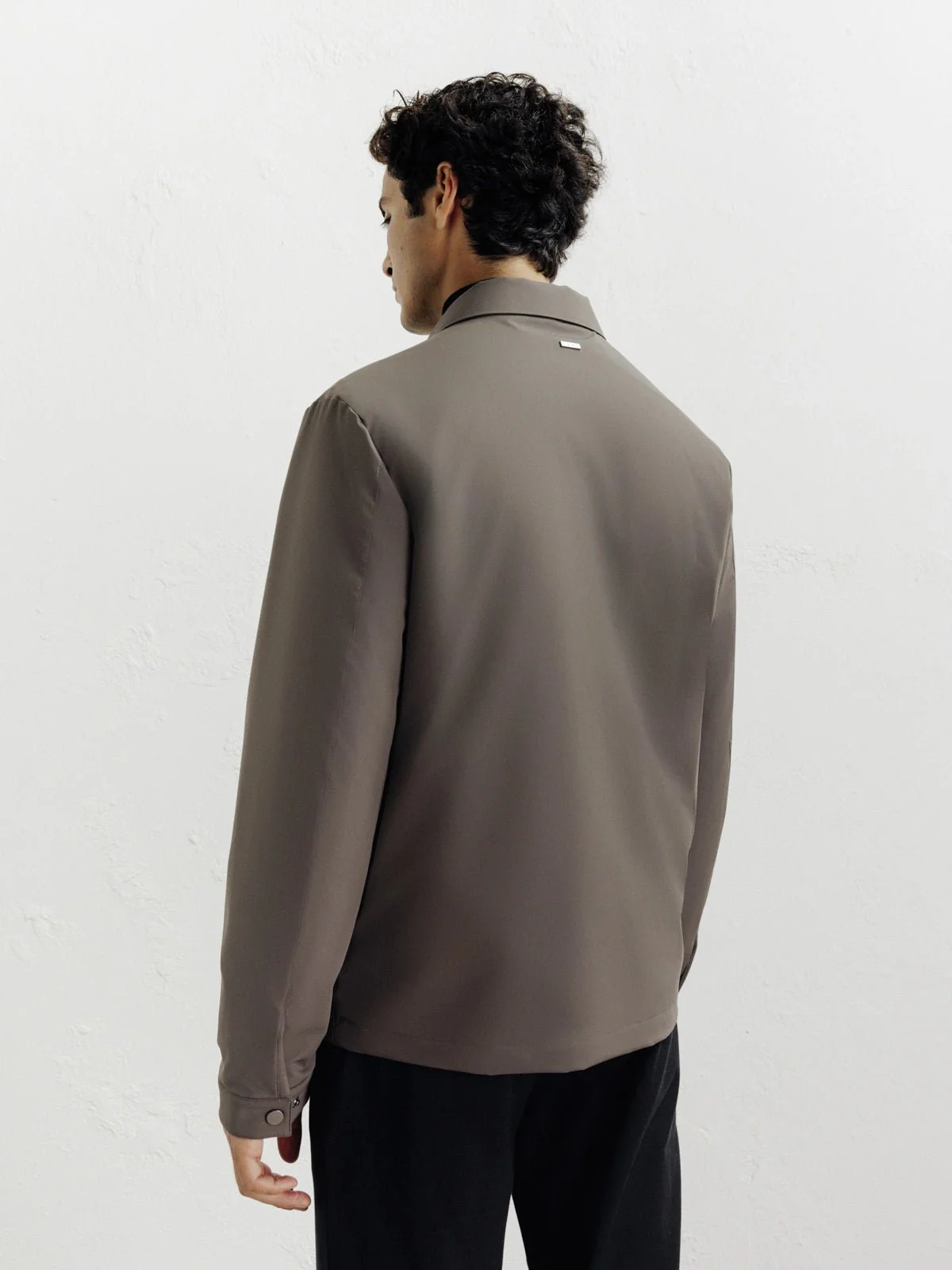 Blouson col chemise taupe - Image 4