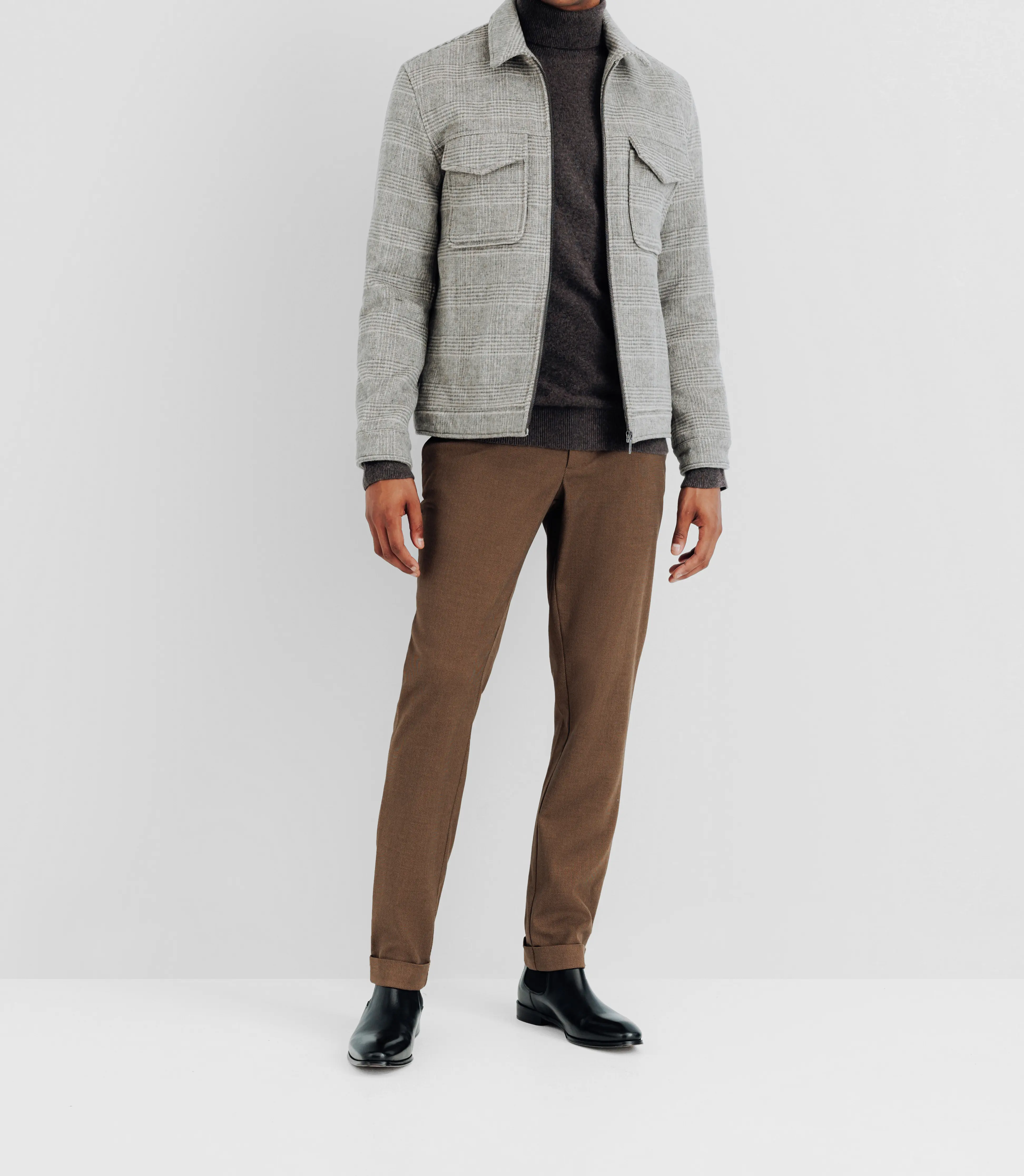 Blouson en laine gris