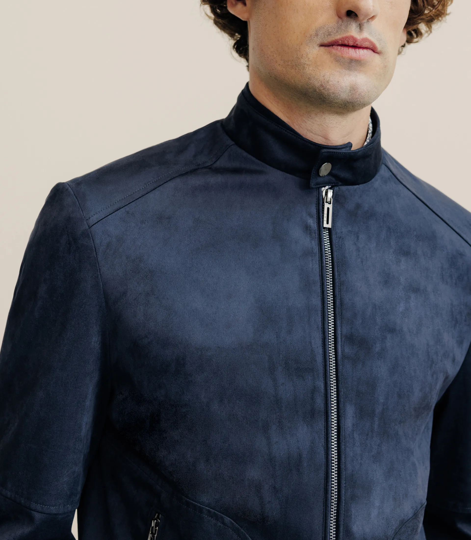 Blouson en suédine marine - Image 2