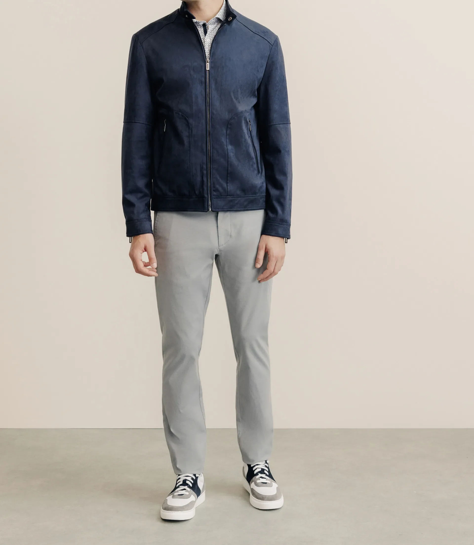 Blouson en suédine marine - Image 3