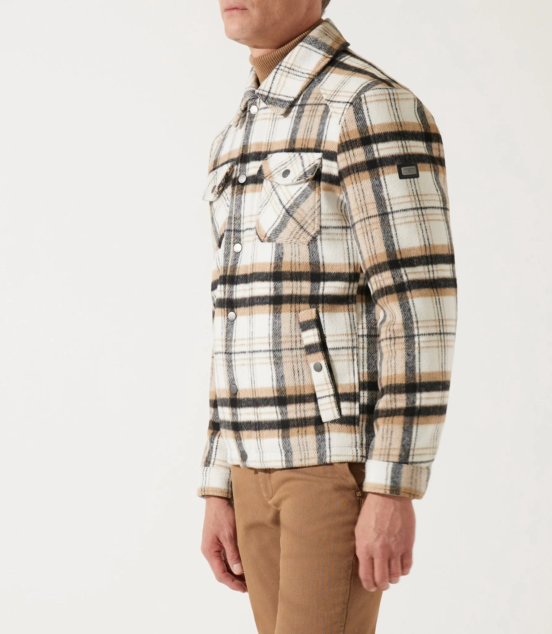 Blouson en laine col sherpa camel/noir MUNICH - Image 6