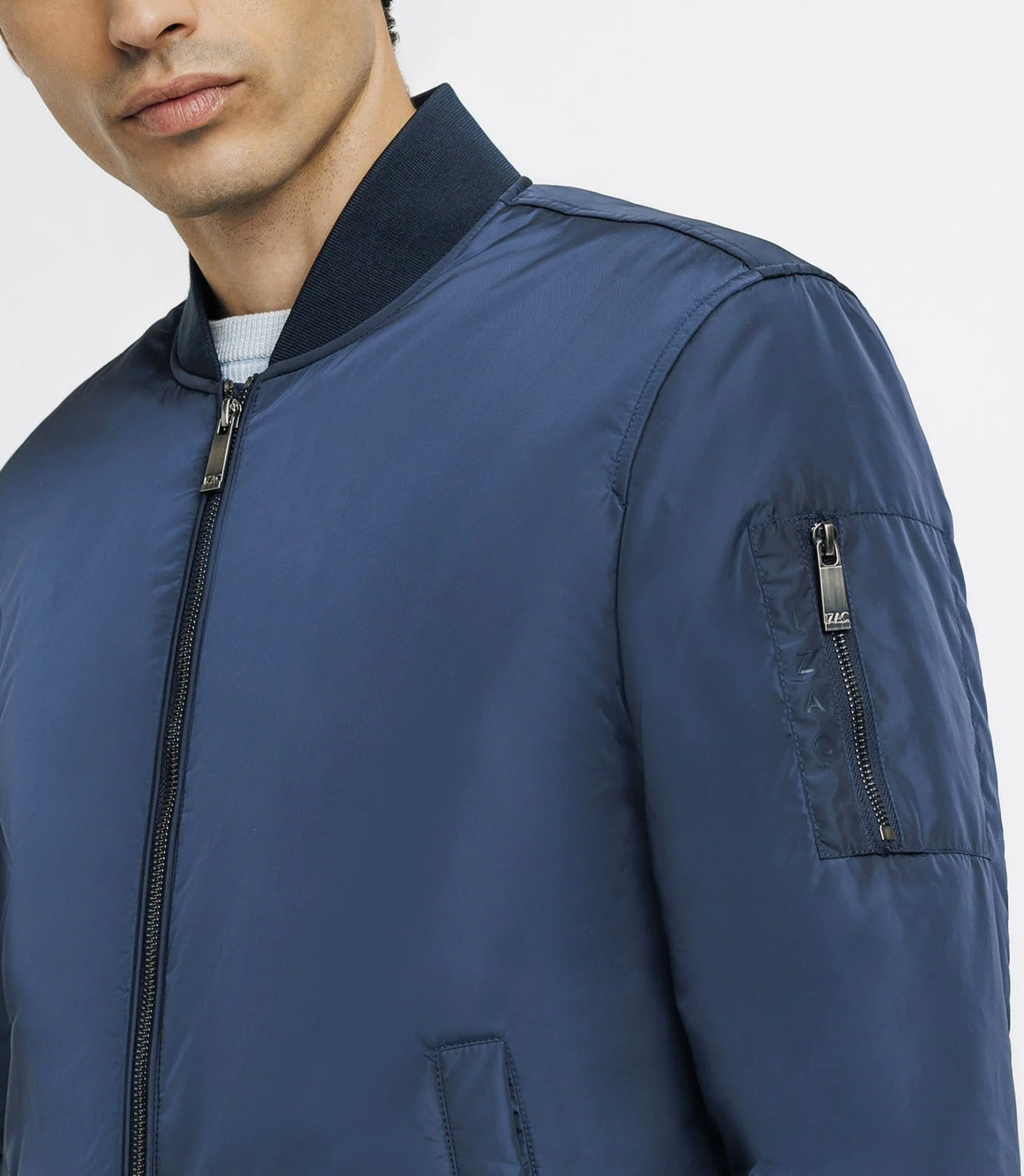 Blouson en tissu recyclé marine - Image 4