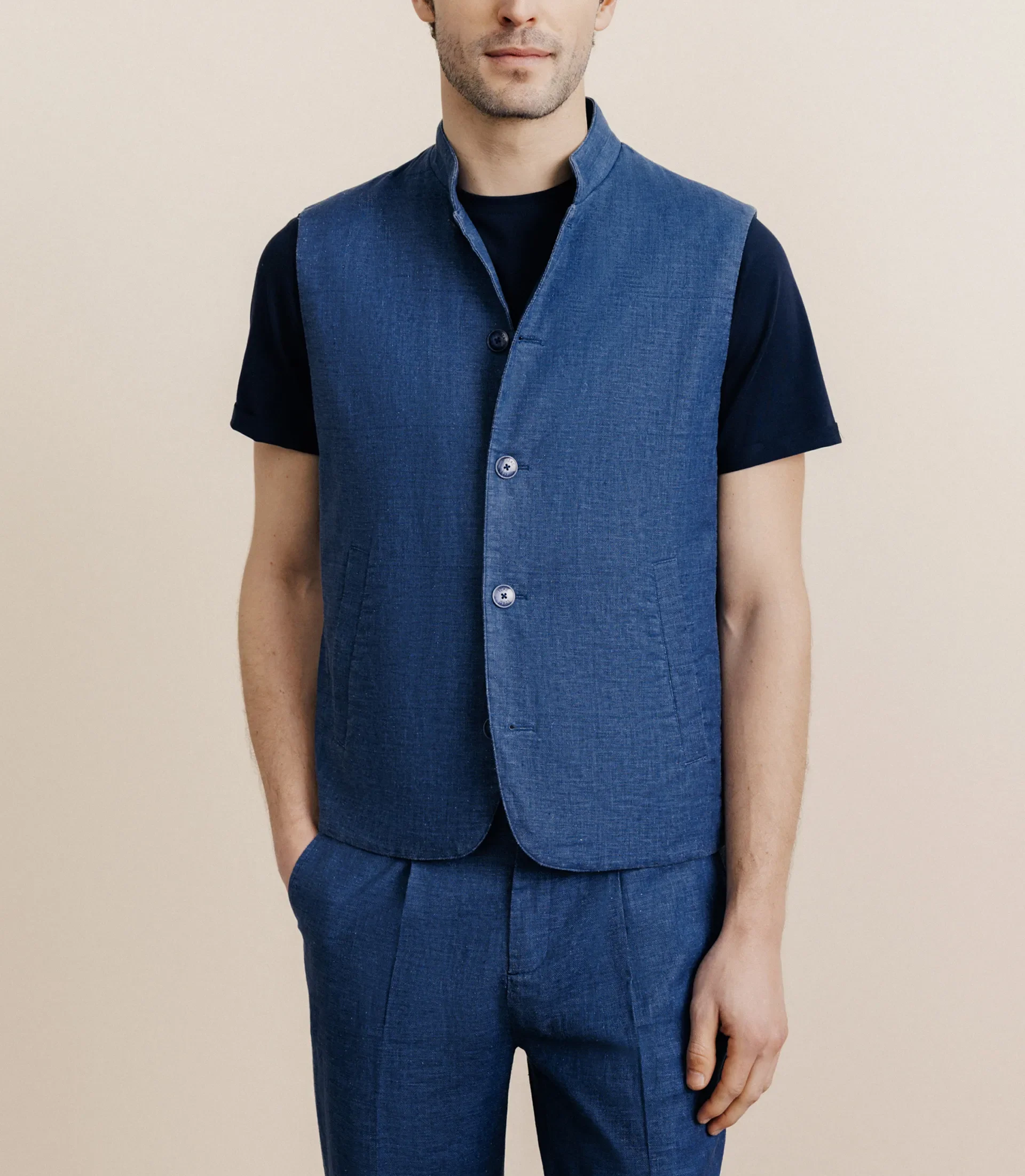 Blouson sans manche indigo