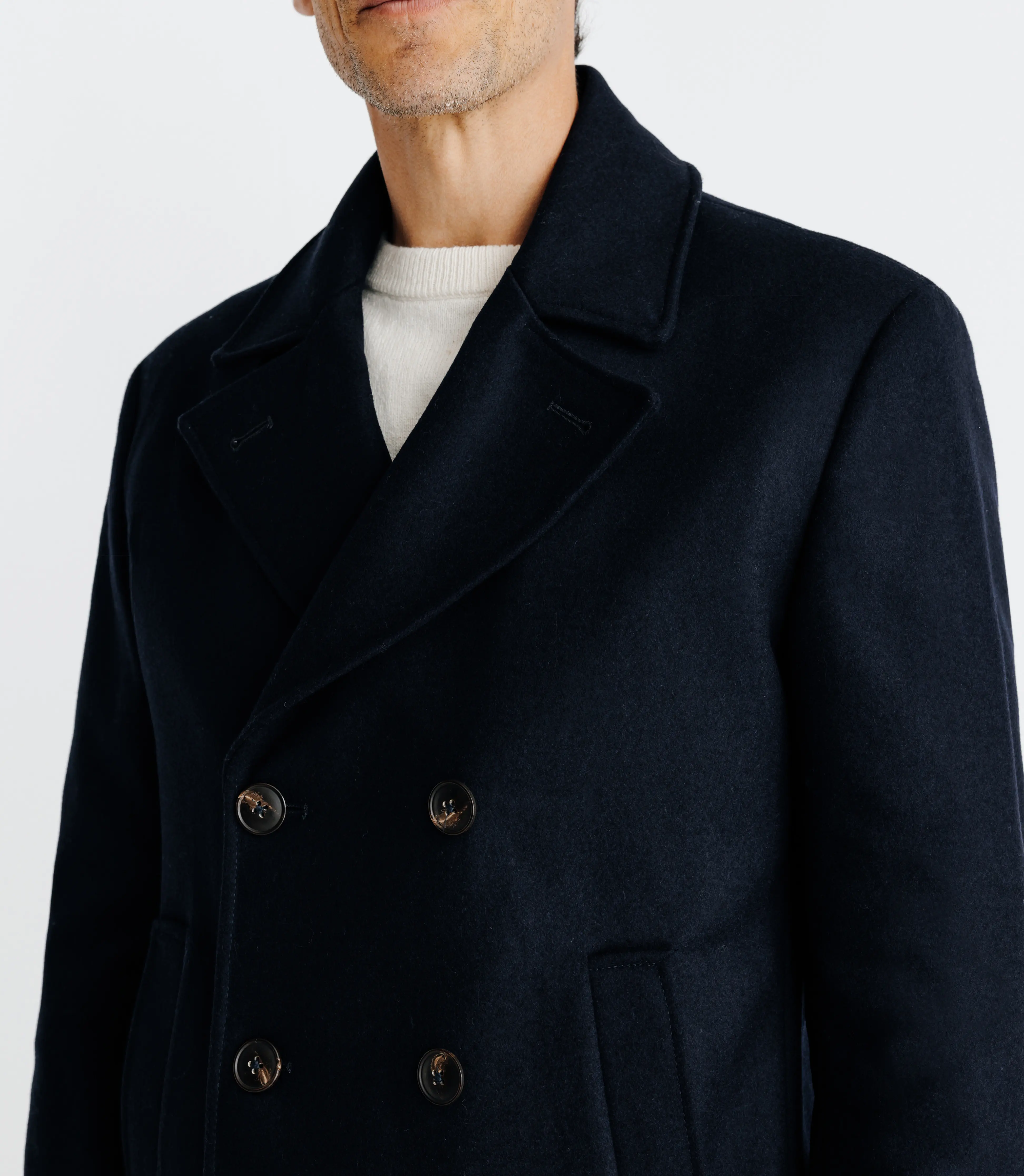 Manteau ville croisé marine - Image 2