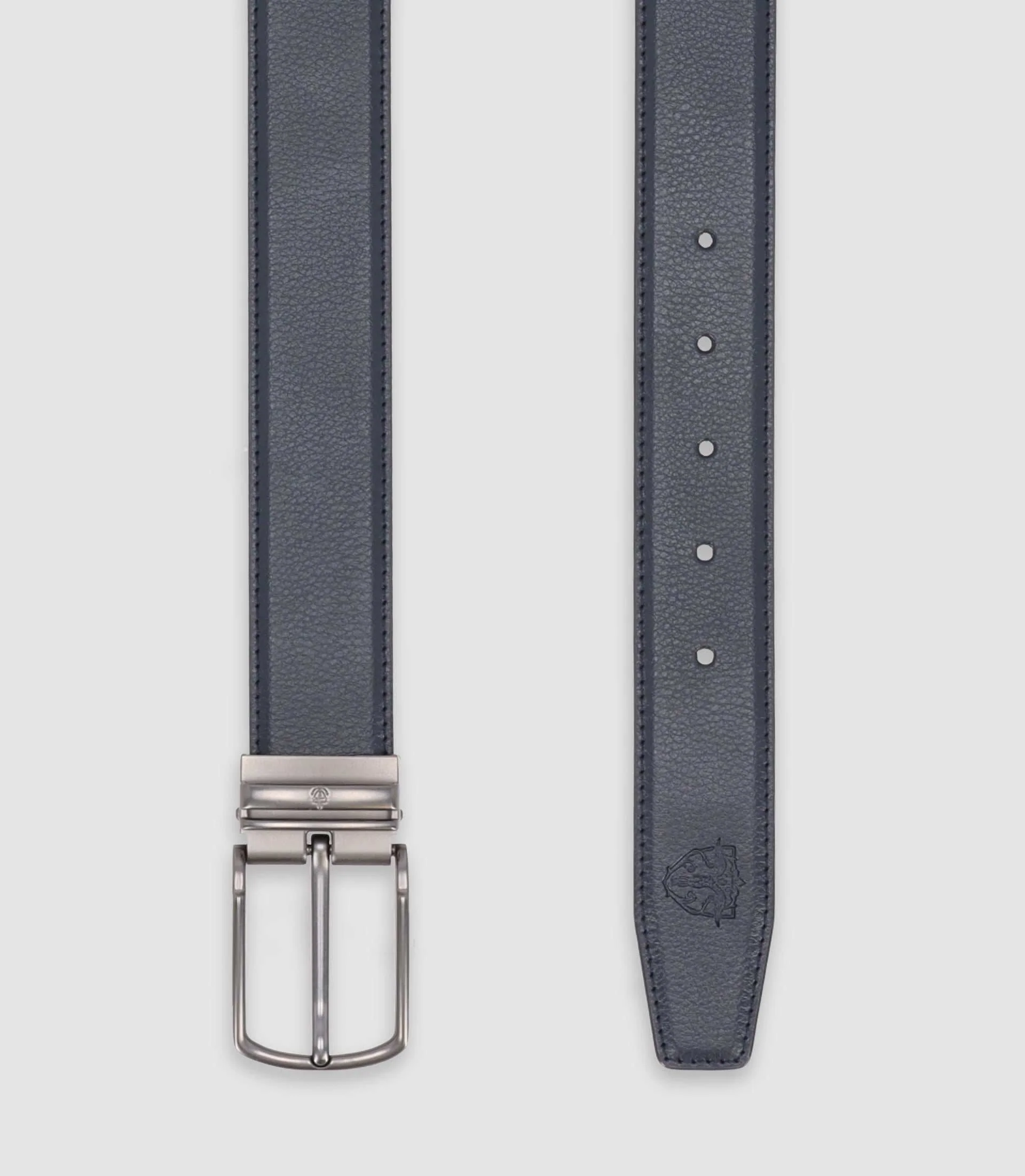 Ceinture en cuir réversible marine
