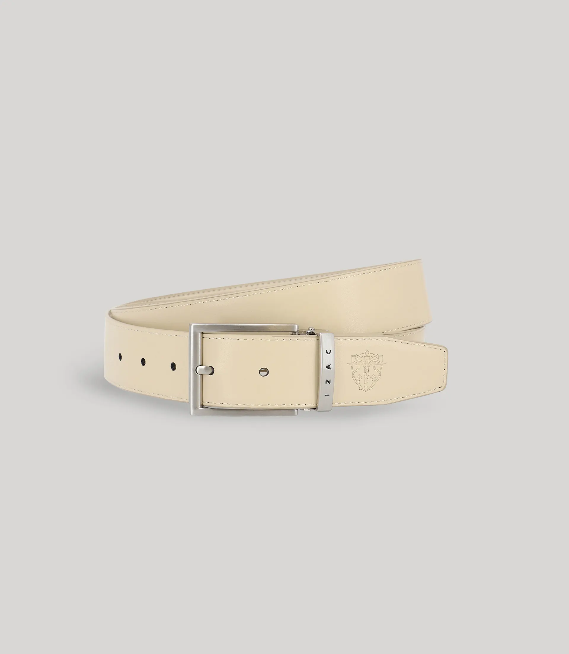 Ceinture réversible en cuir nubuck écru - Image 2