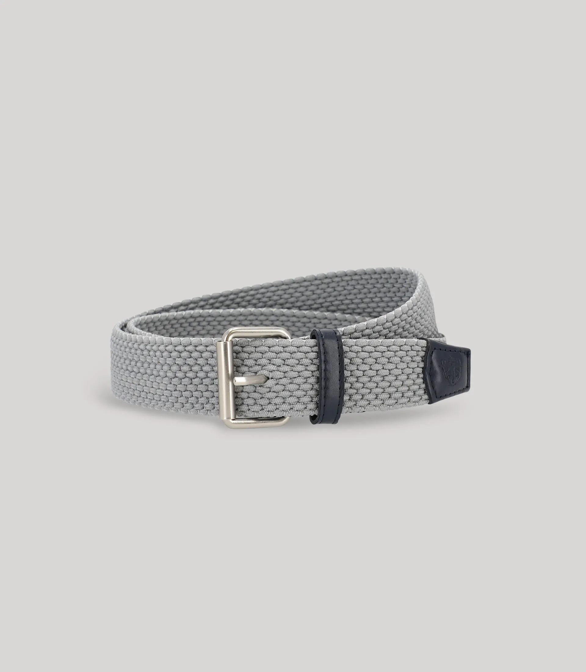 Ceinture tressée bleu gris
