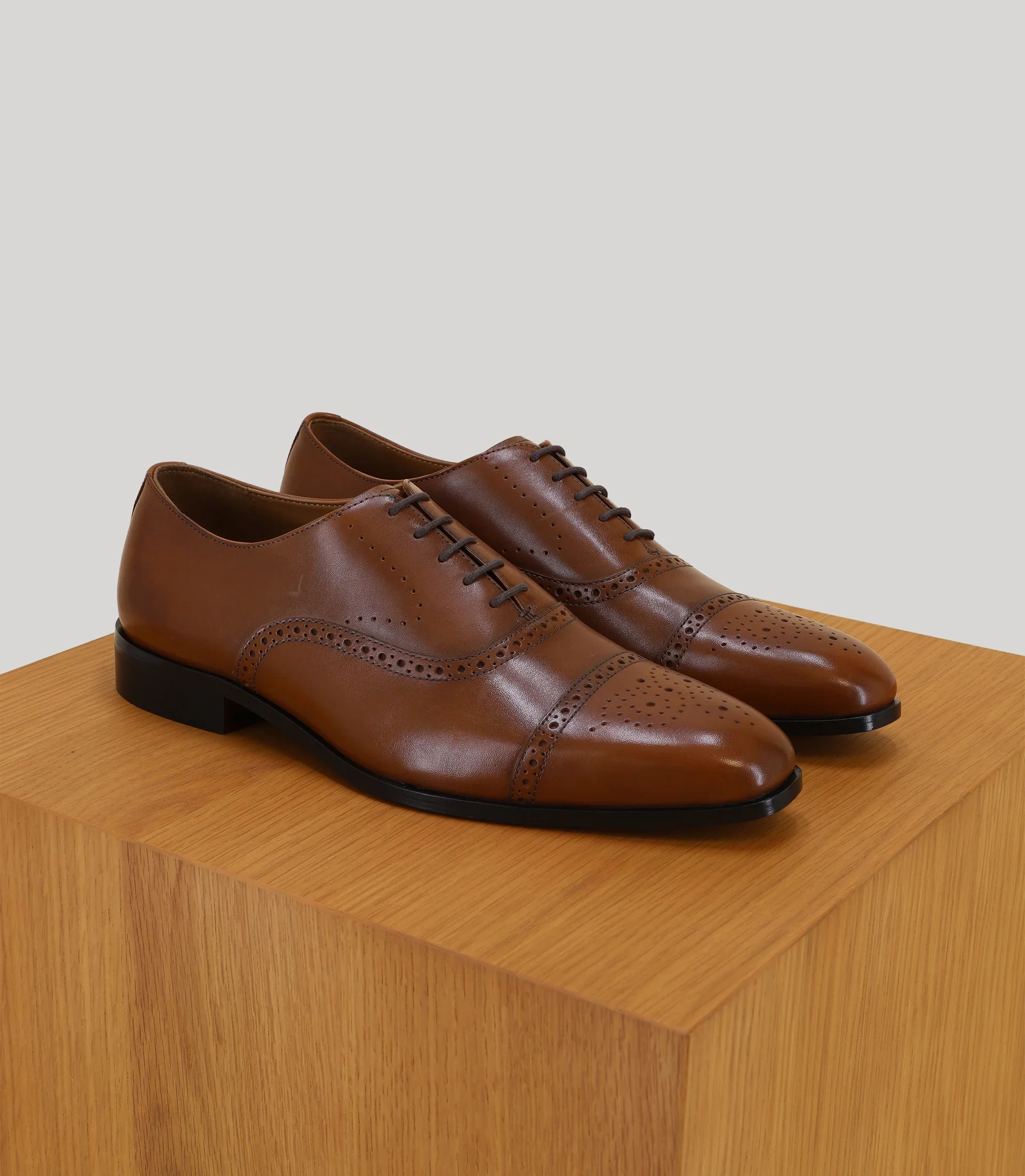 Derby en cuir marron