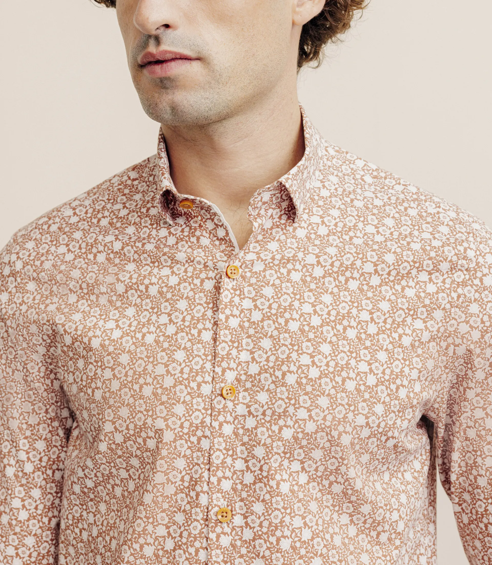 Chemise 100% coton orange - Image 2
