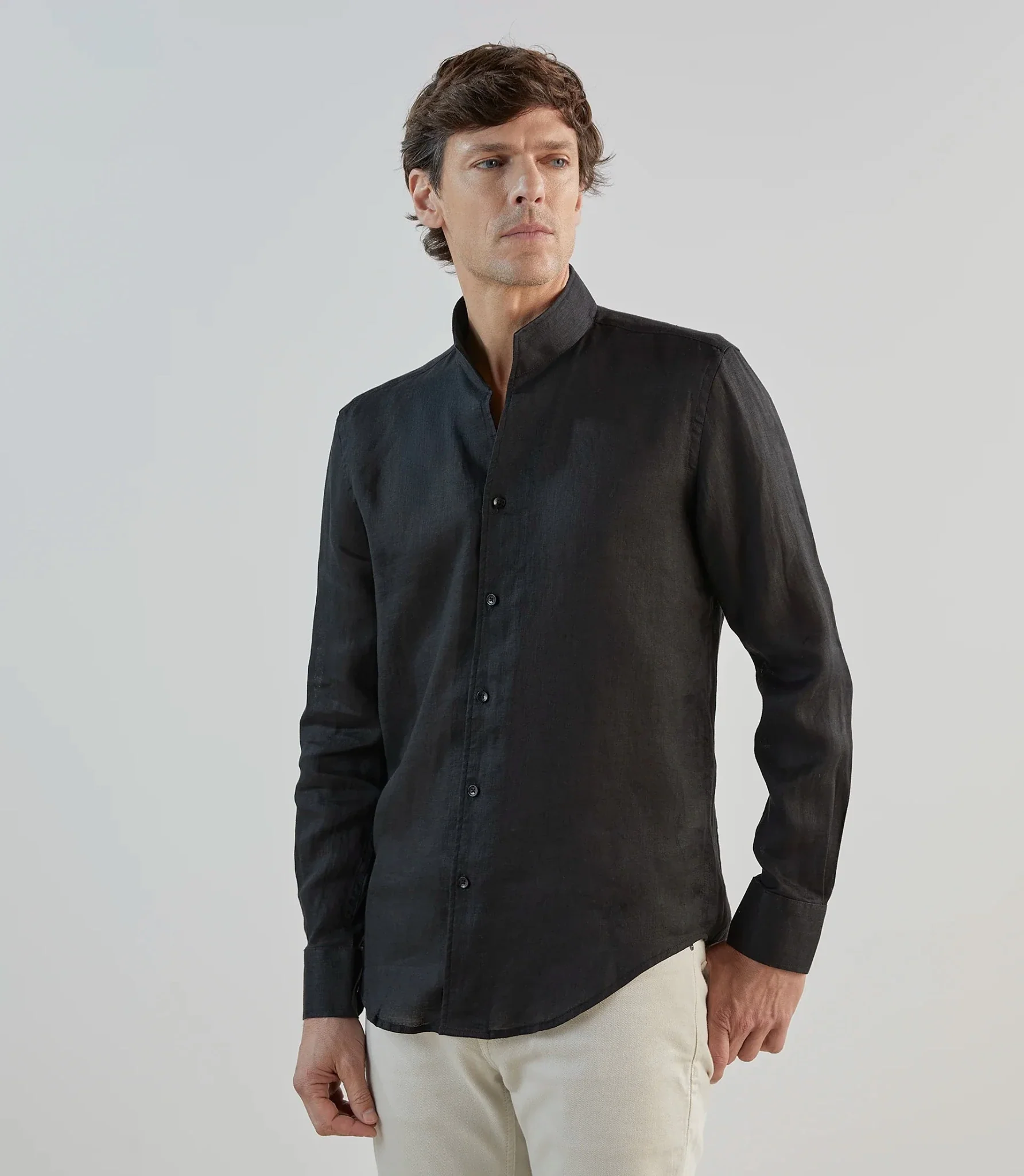 Chemise 100% lin noire