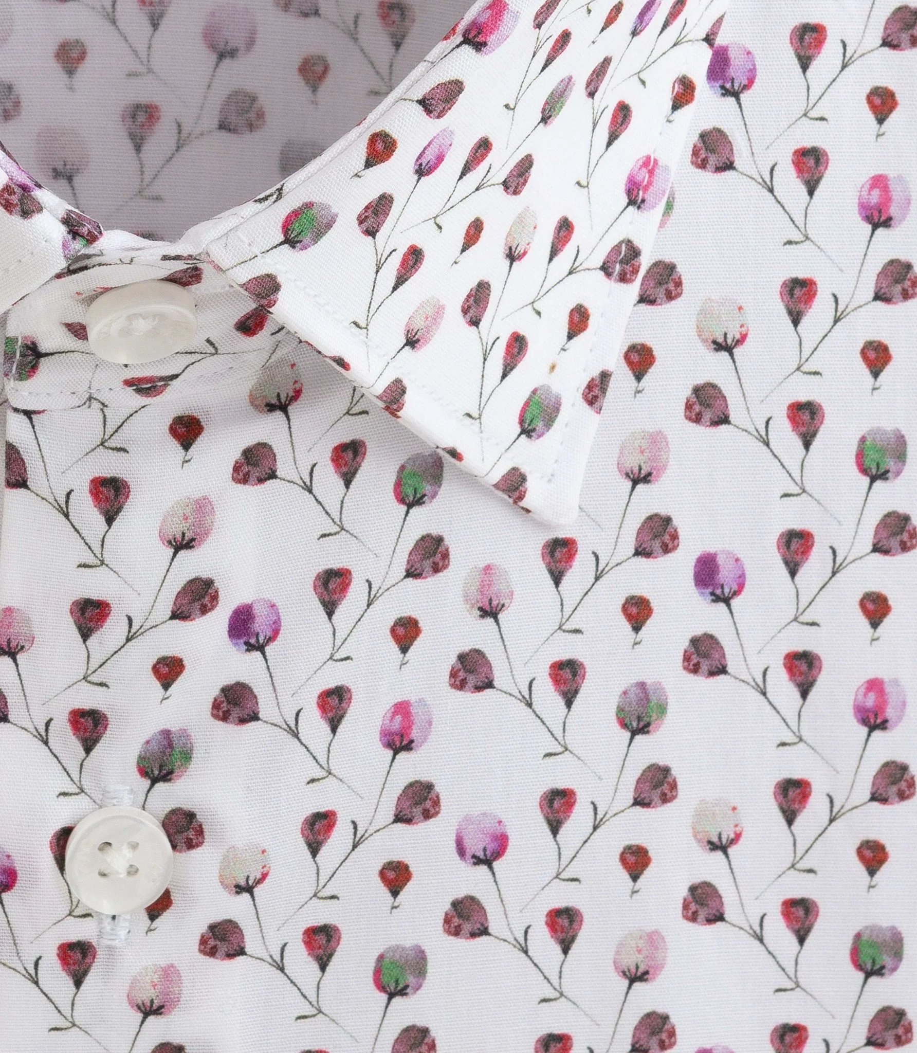 Chemise à imprimé floral blanc-bordeaux "Demis" - Image 3