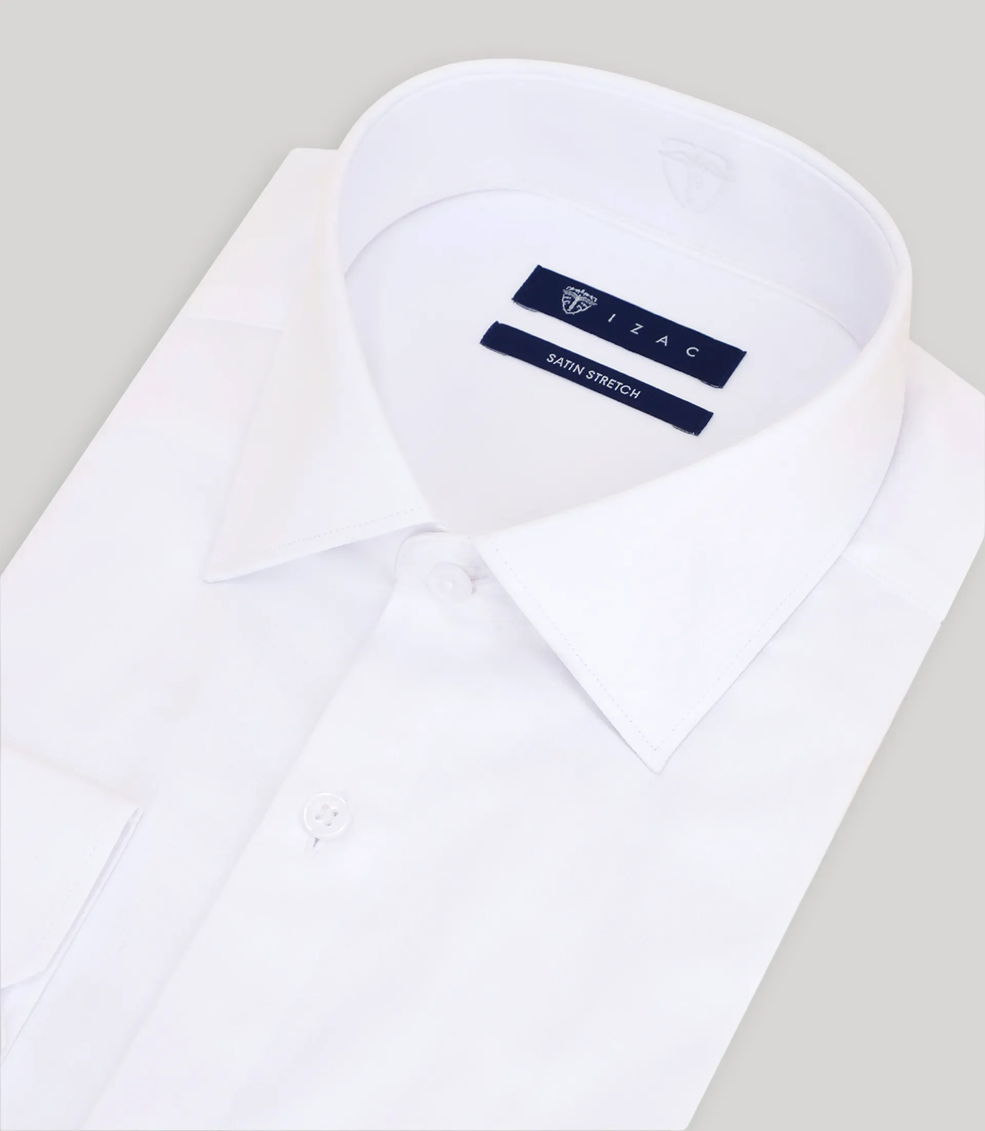Chemise slim en satin de coton blanche - Image 2