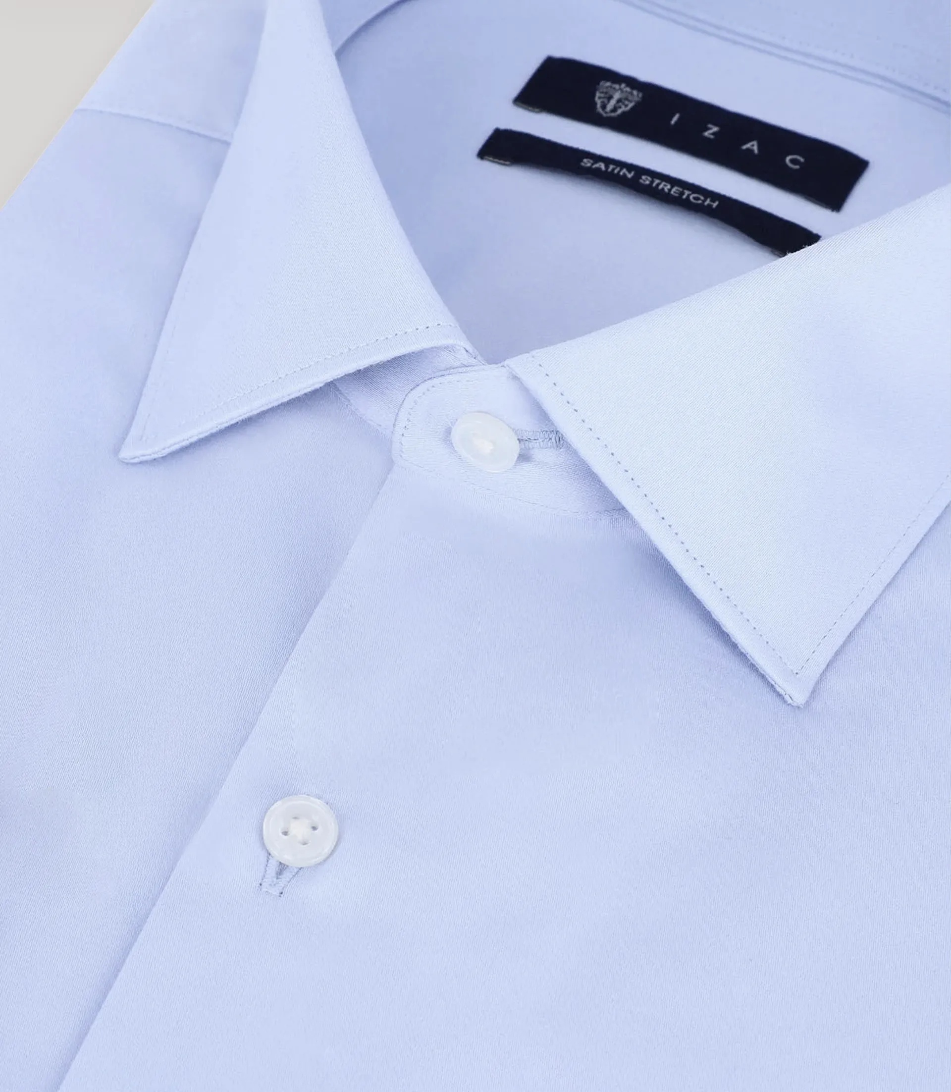 Chemise slim en satin de coton ciel - Image 4