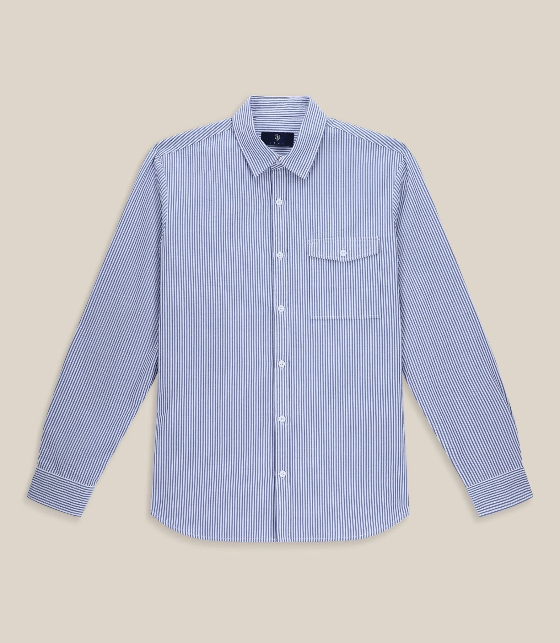 Chemise avec poche bleue