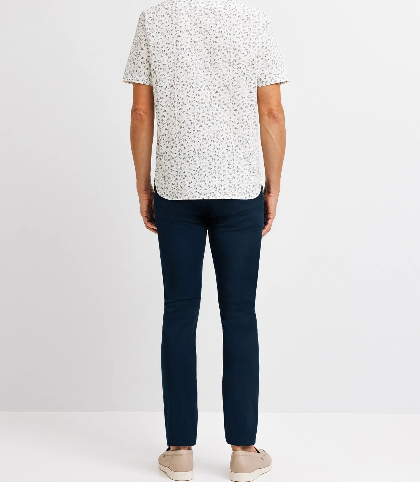 Chemise casual en coton à fleurs blanche - Image 3