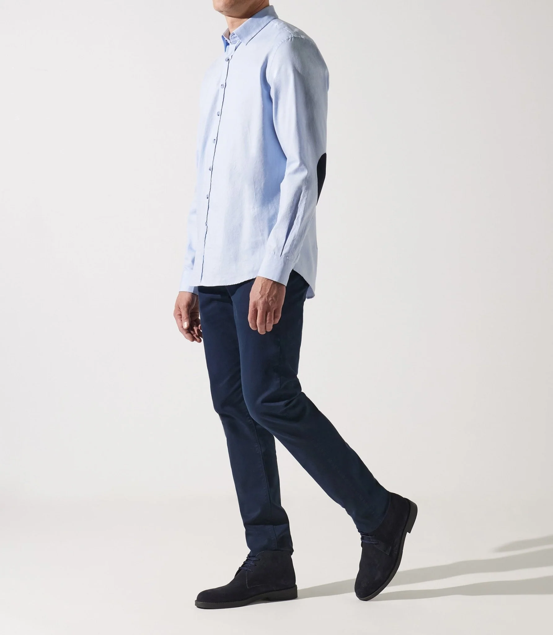 Chemise droite à coudières bleu ciel JANIS - Image 2