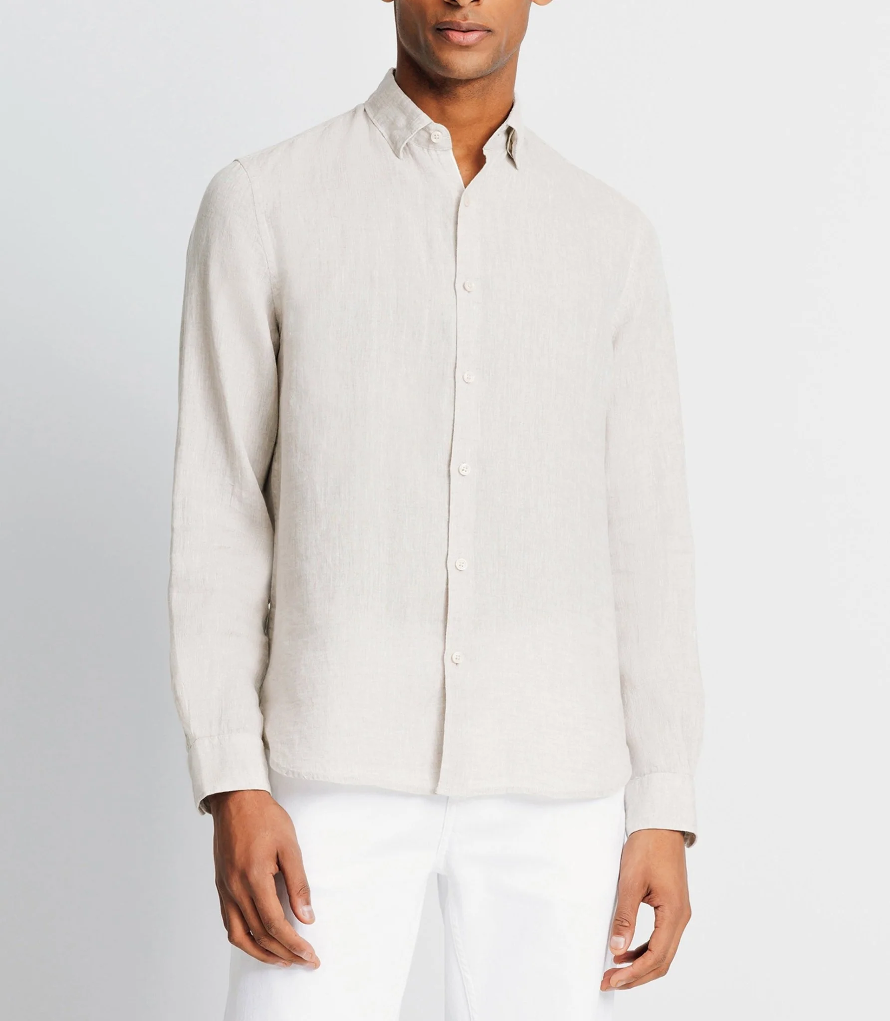 Chemise casual en lin beige - Image 2