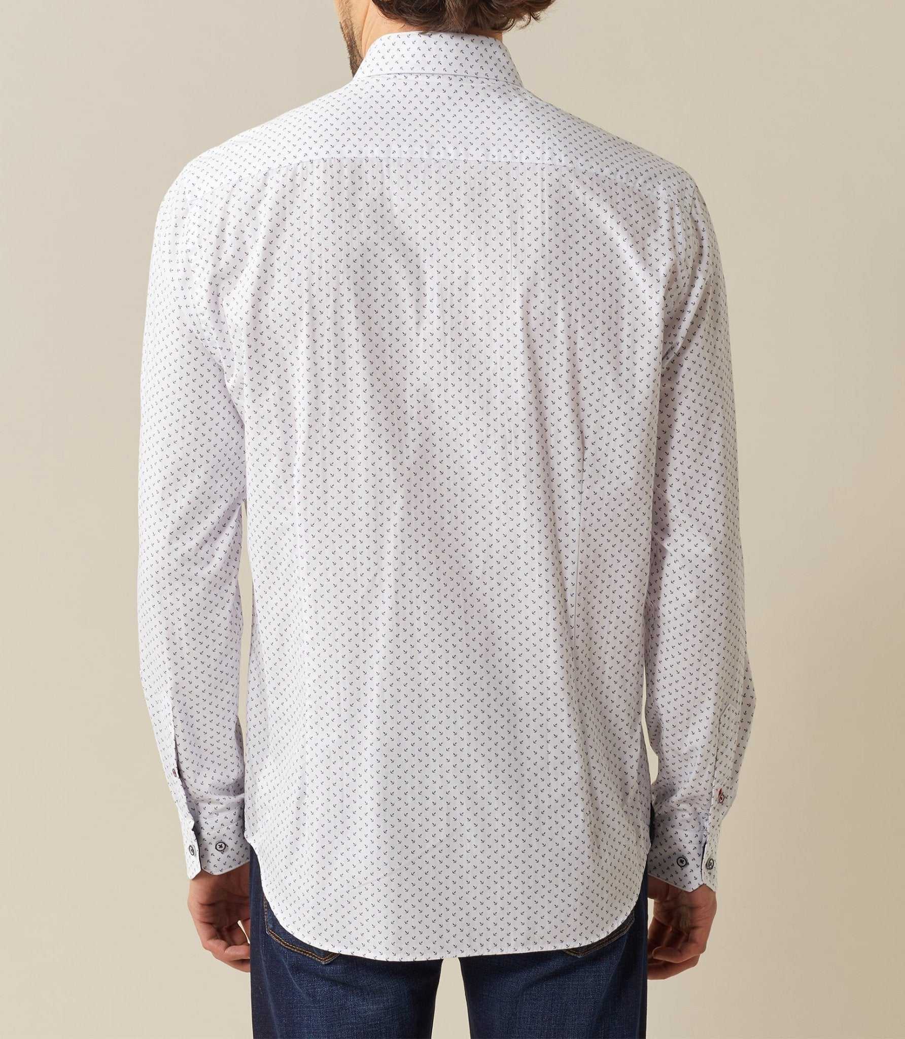 Chemise casual blanc motif ancres "Saphira" - Image 3