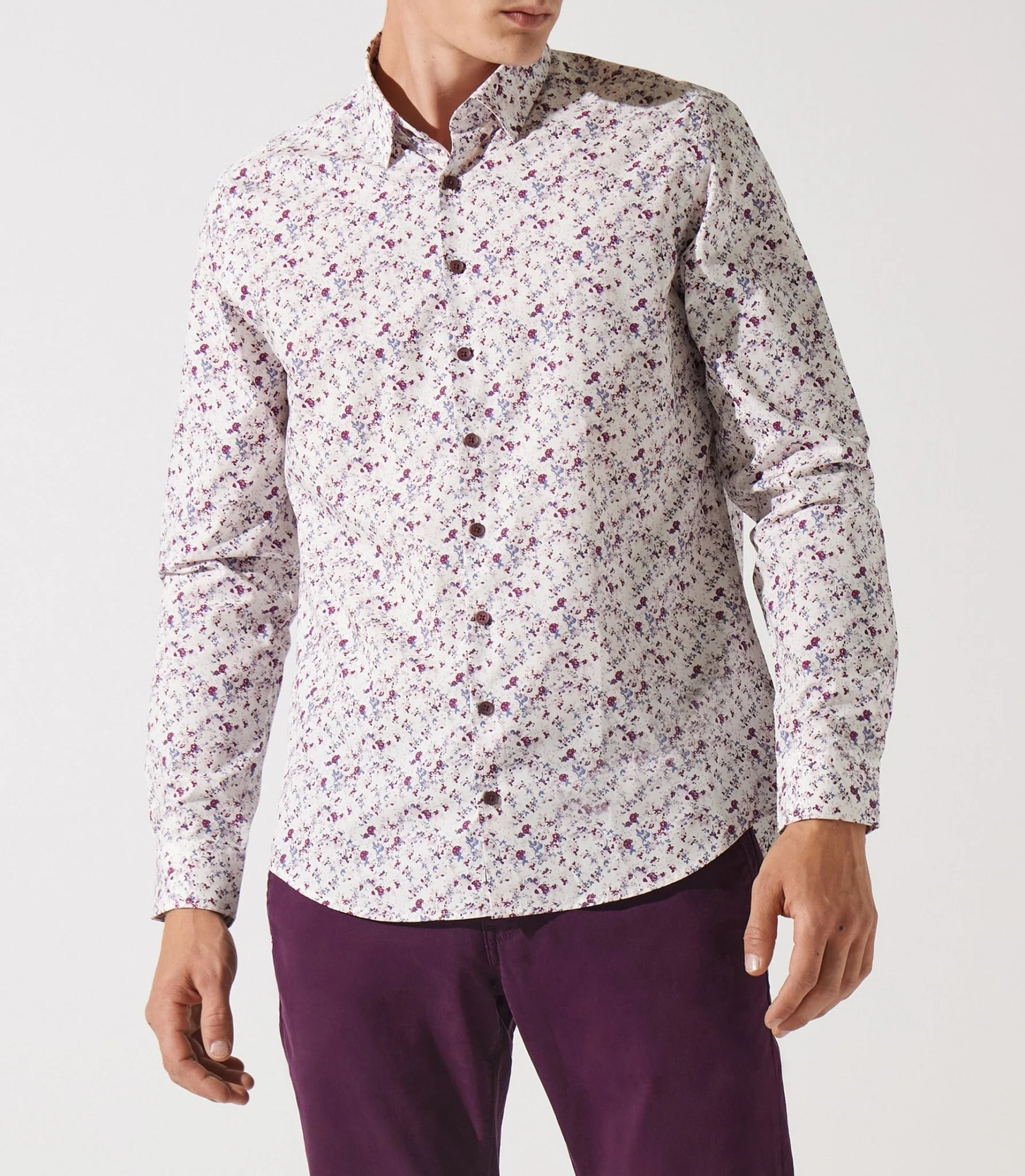 Chemise à imprimé floral vieux rose JACKI - Image 2