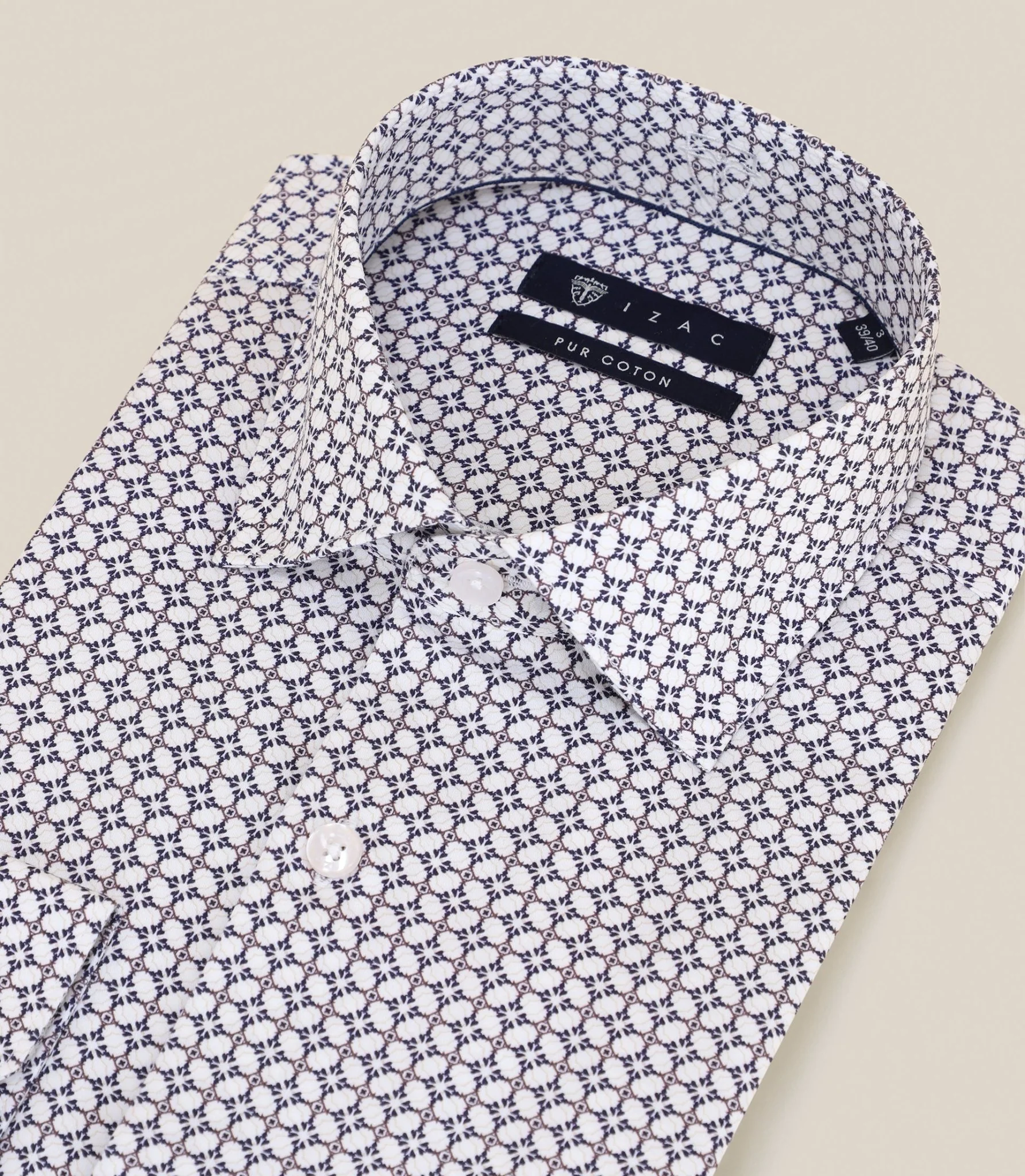 Chemise col italien regular écrue - Image 5