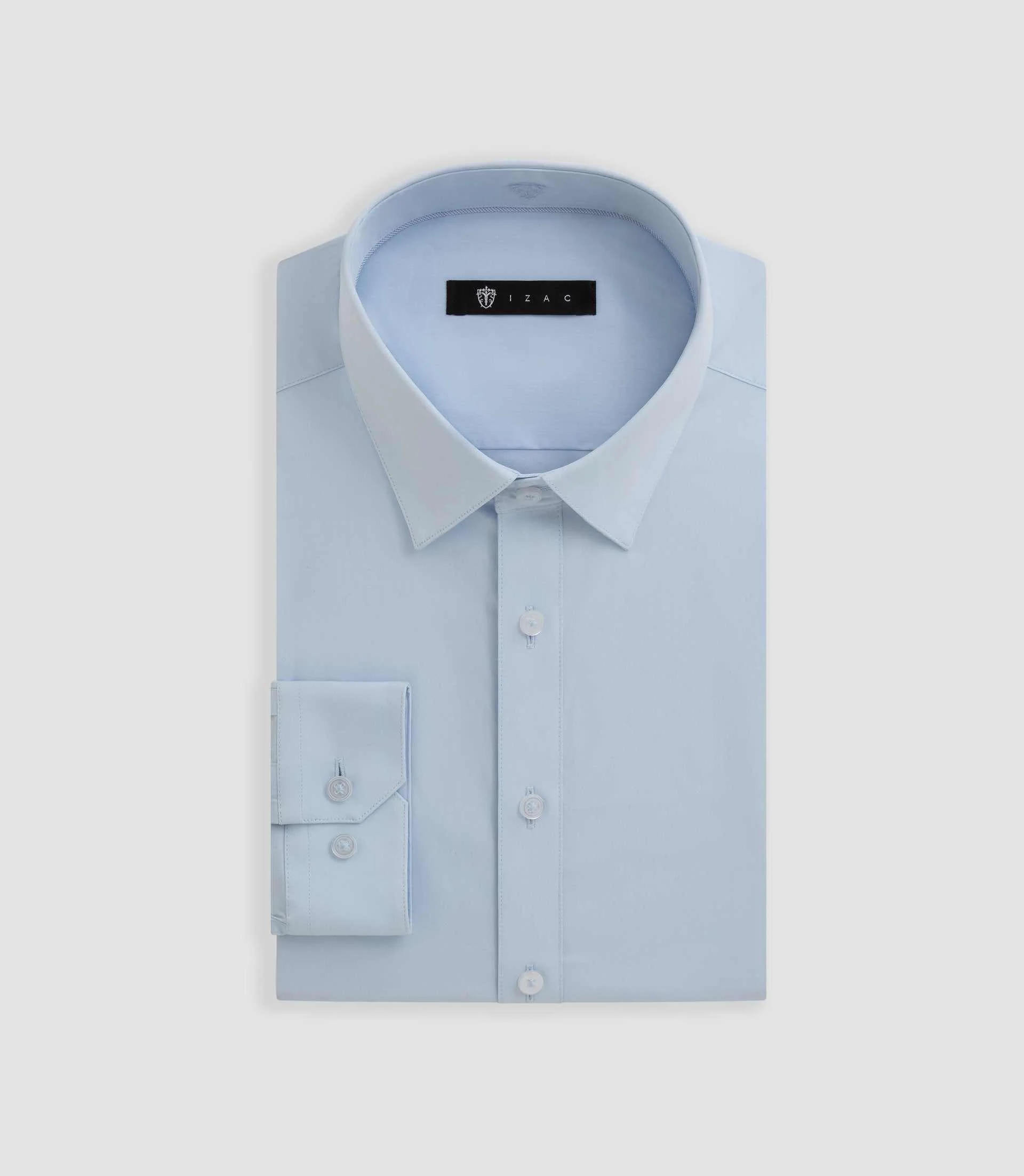 Chemise coton stretch ciel "Malte" - Image 3