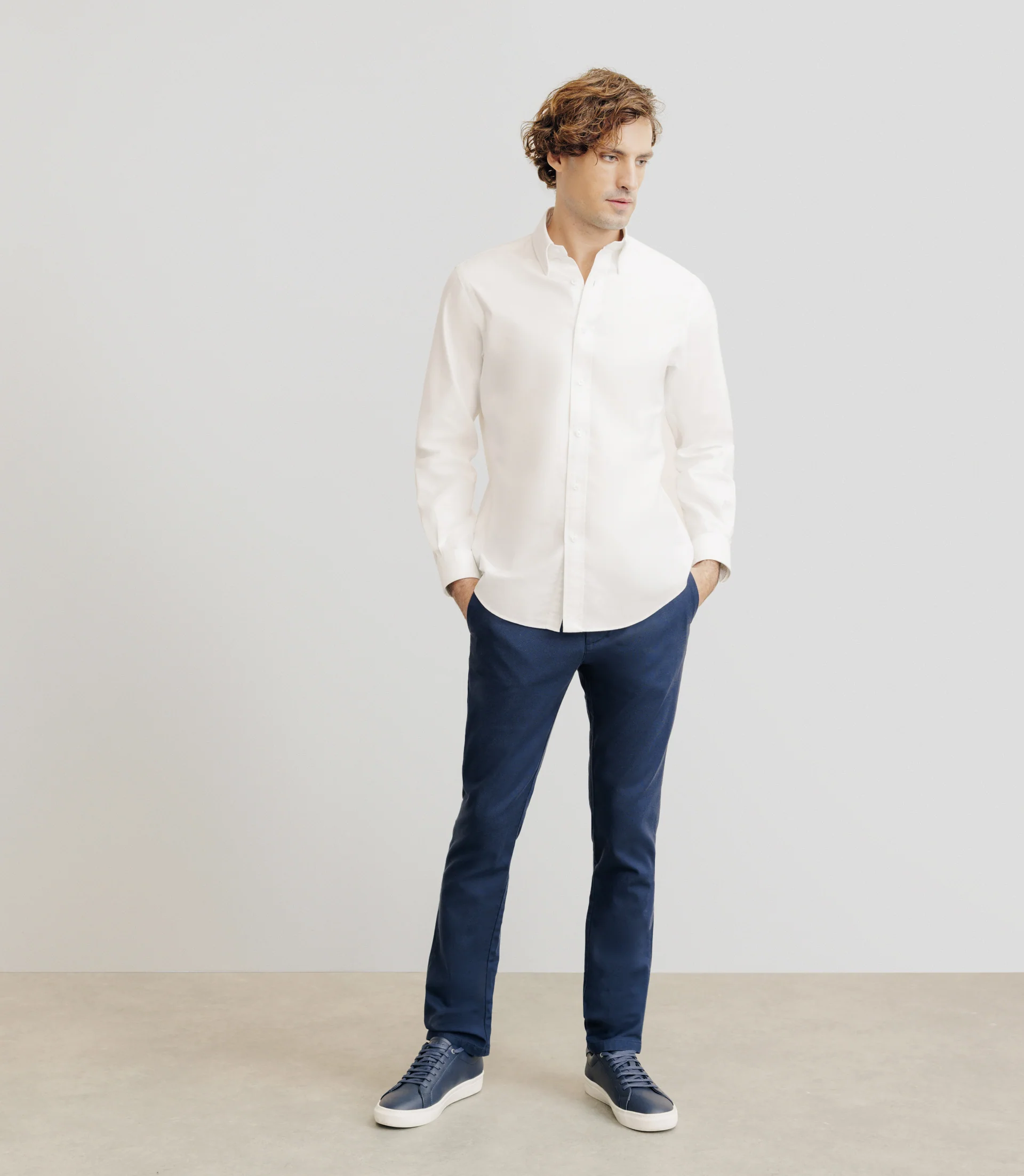 Chemise droite oxford blanche - Image 3