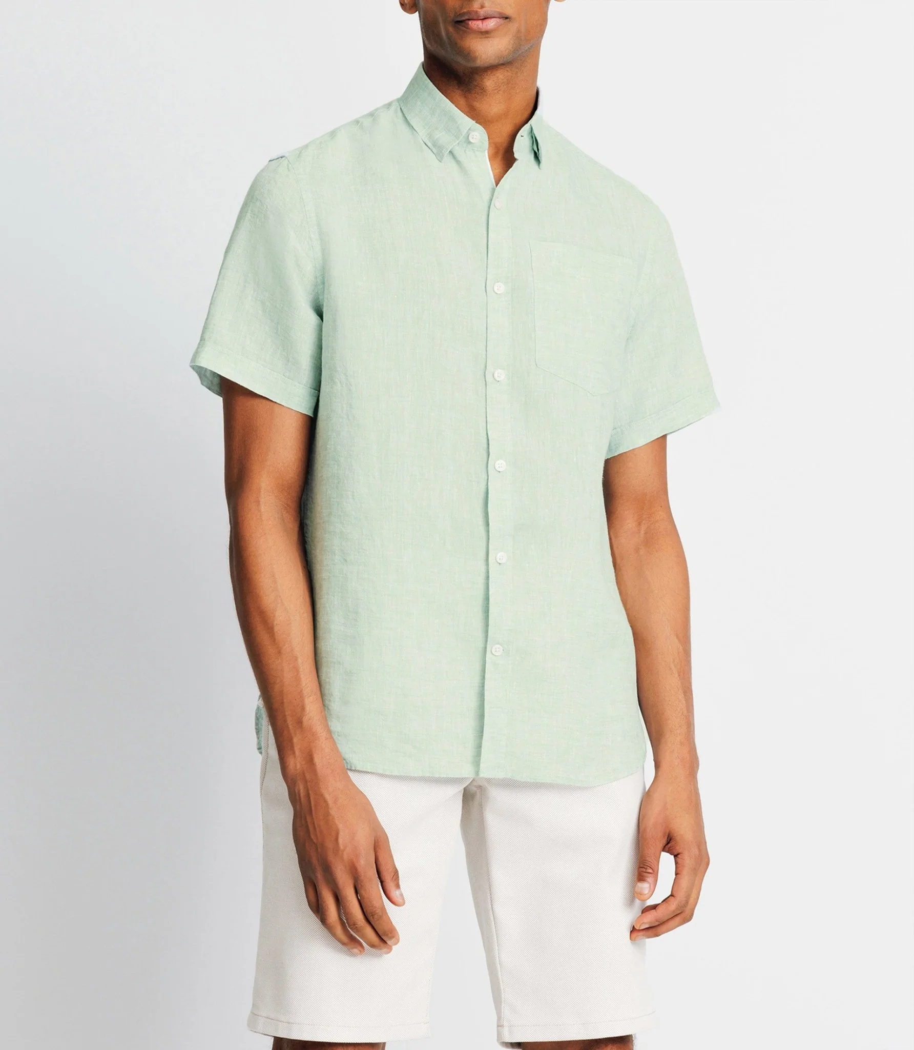 Chemise en lin vert clair
