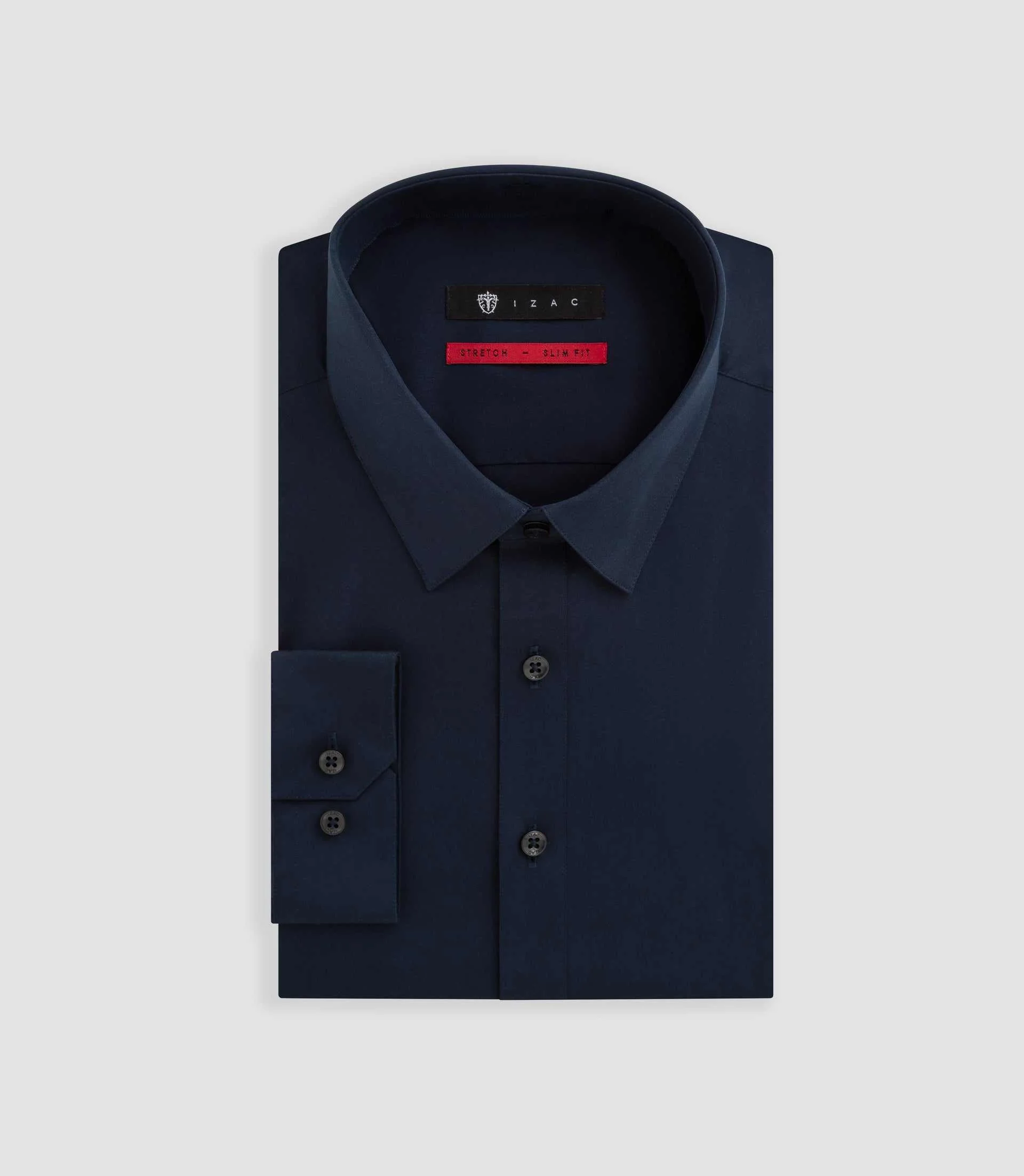 Chemise en popeline stretch marine MALTE - Image 2