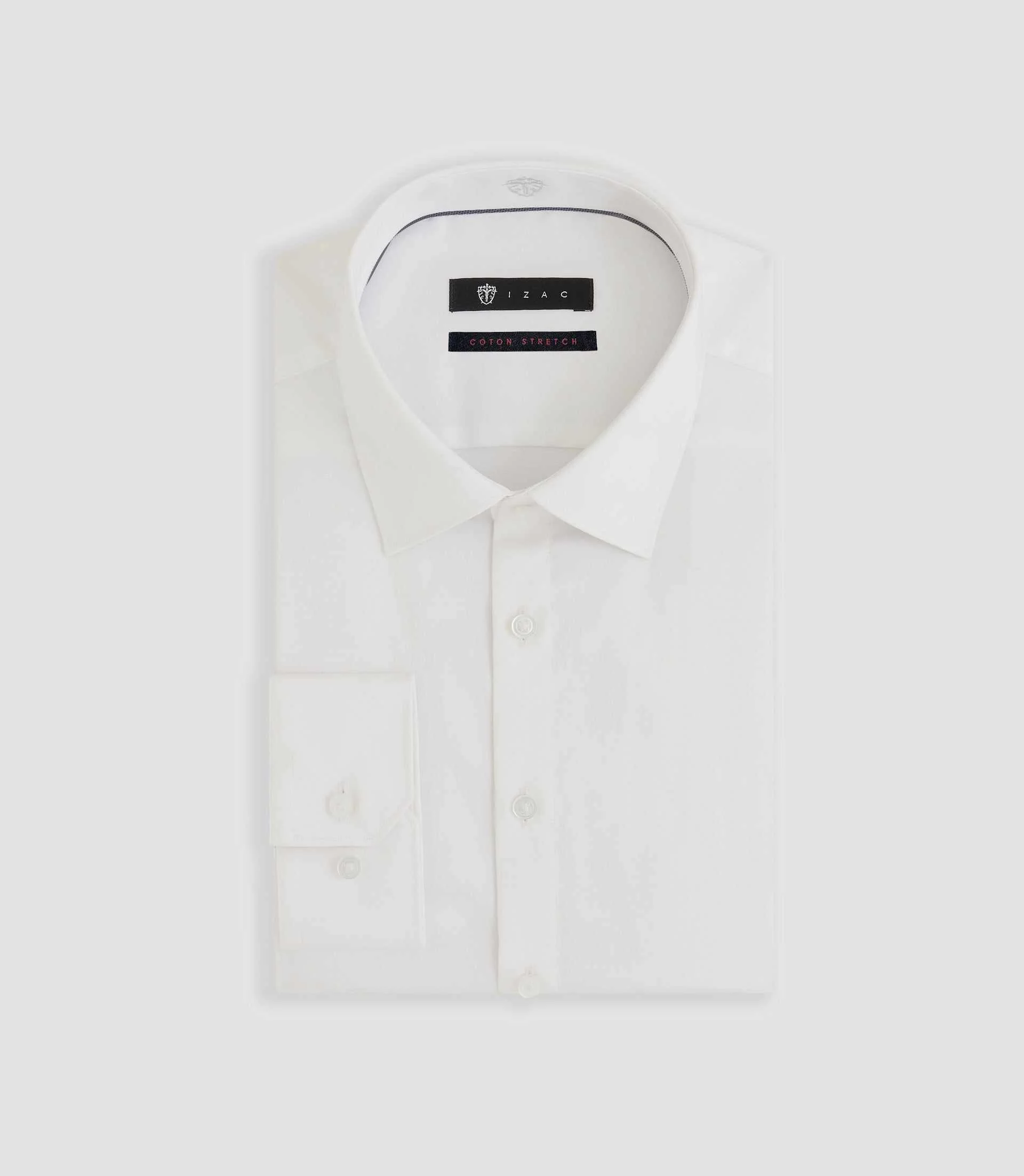 Chemise regular en satin stretch blanche SASTRETCHBASBT - Image 3