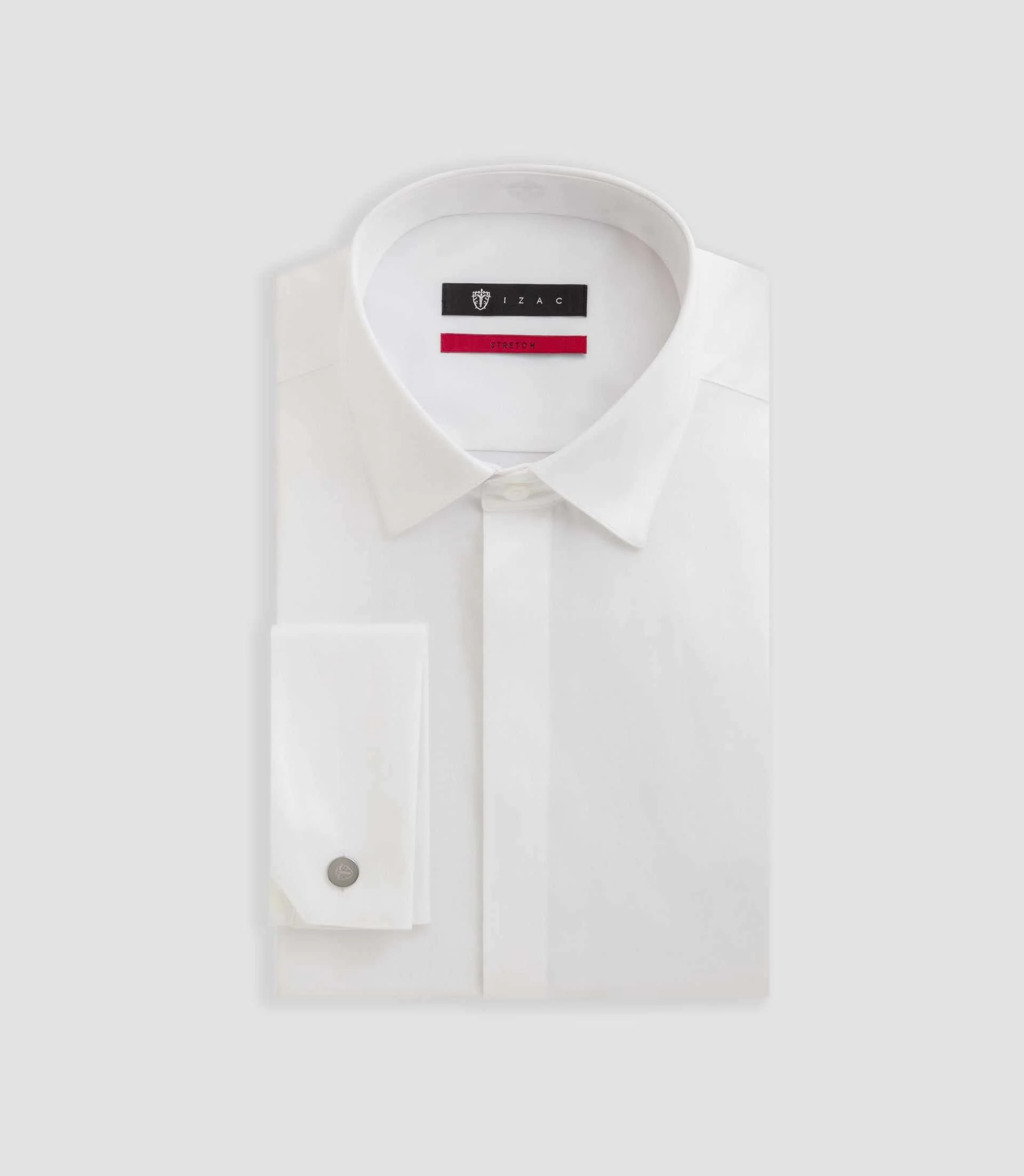 Chemise en satin stretch blanche "Sastretchmixte" - Image 3