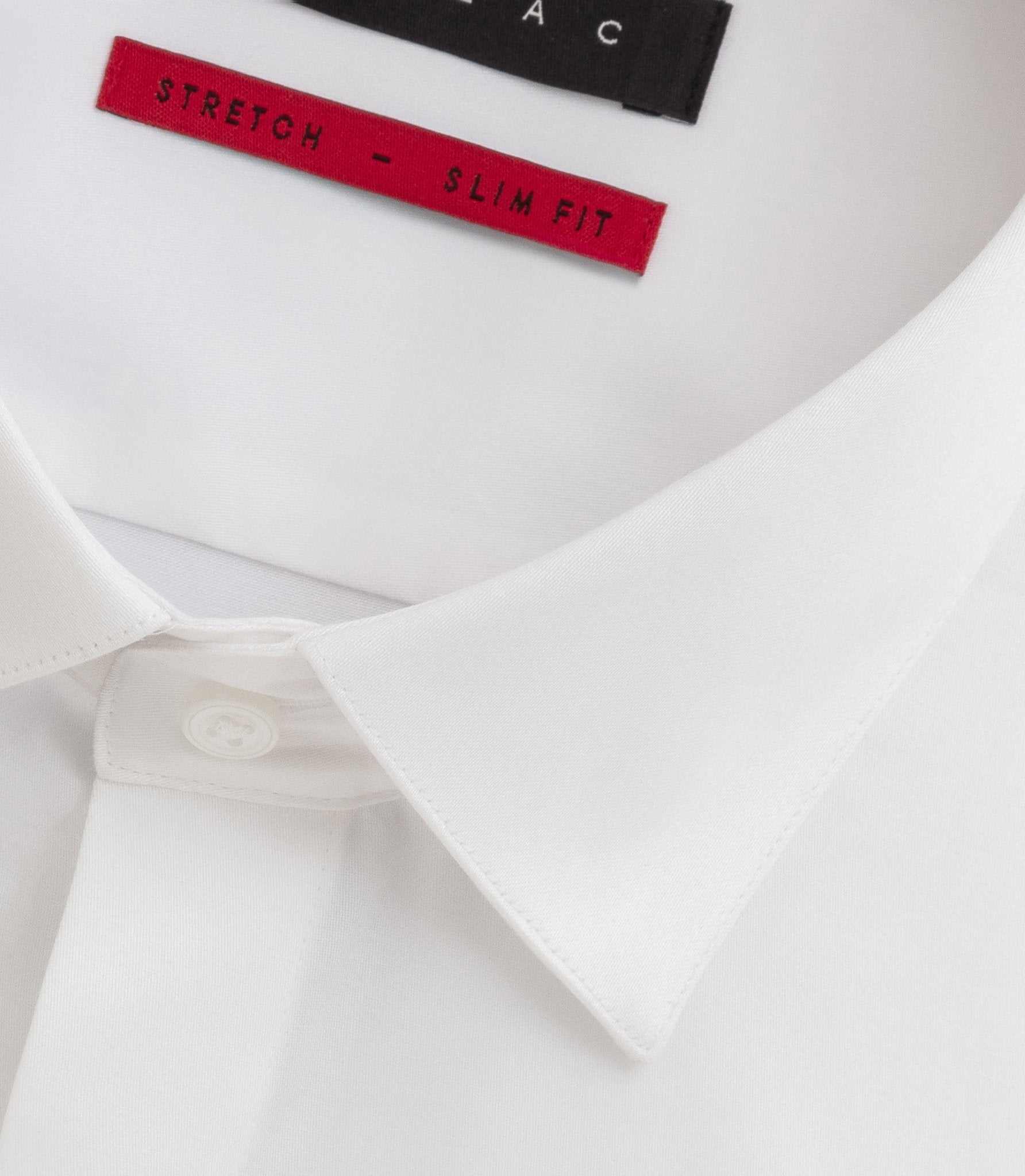 Chemise en satin stretch blanc SASTRETCHMIXTE - Image 2