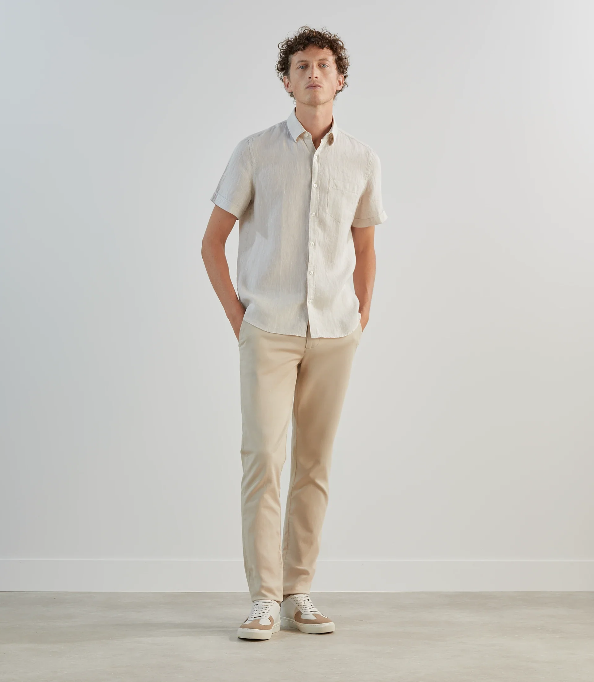 Chemise 100% lin beige - Image 3