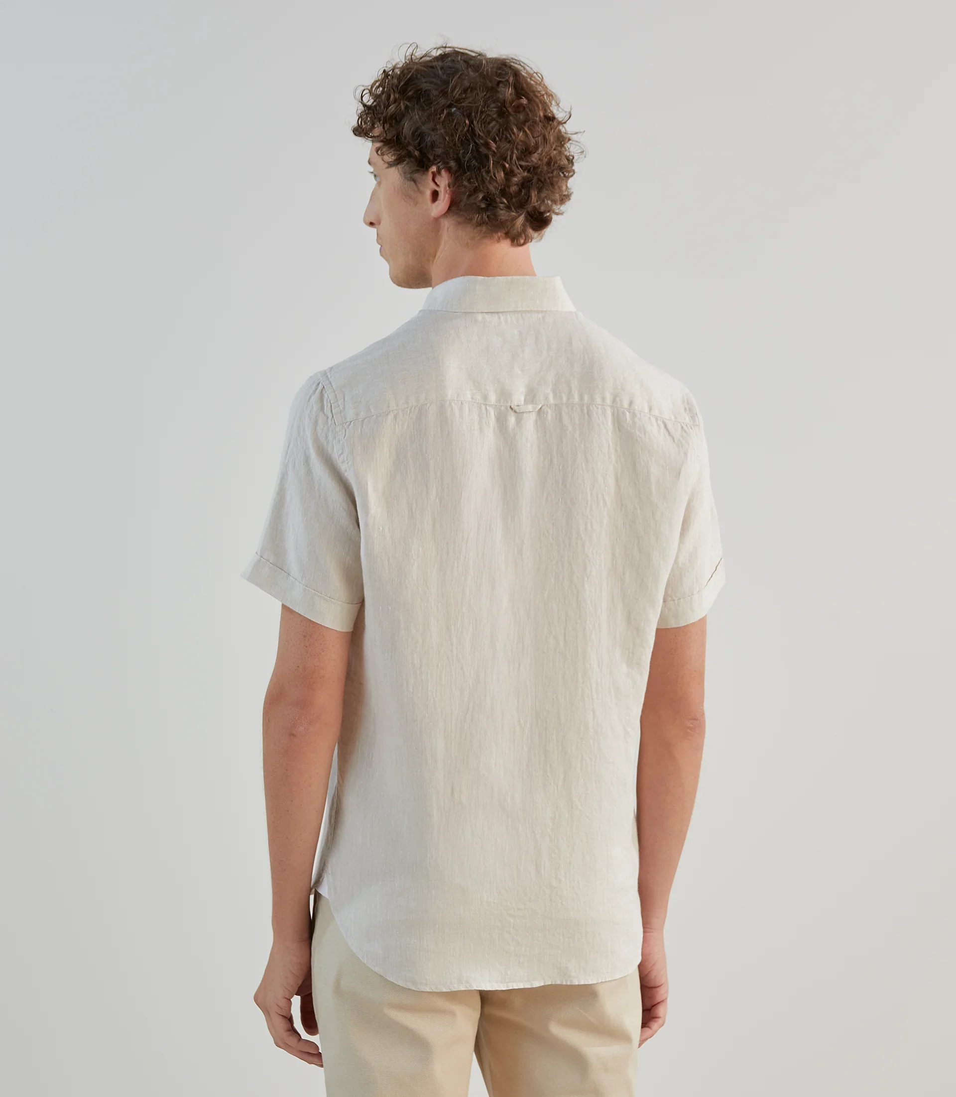 Chemise 100% lin beige - Image 4