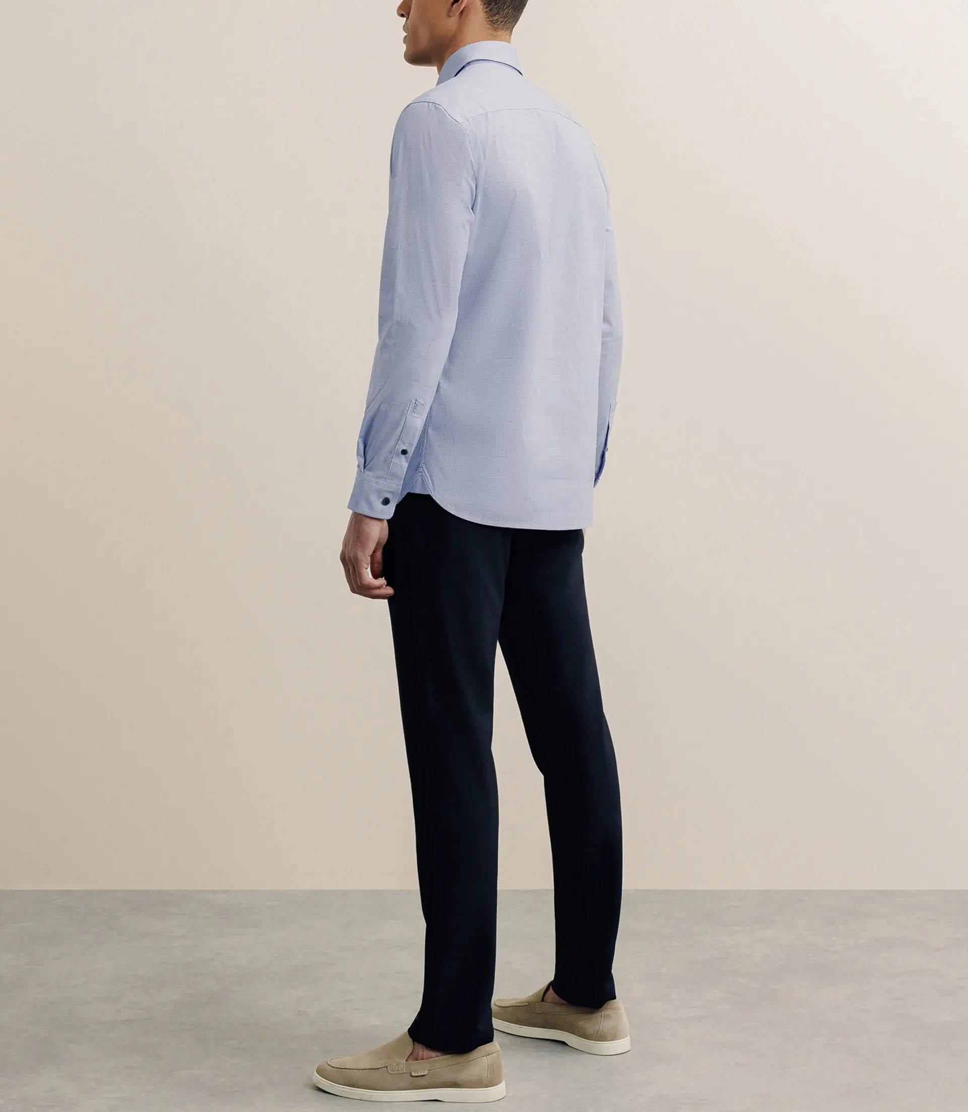 Chemise manches longue droite bleue - Image 4