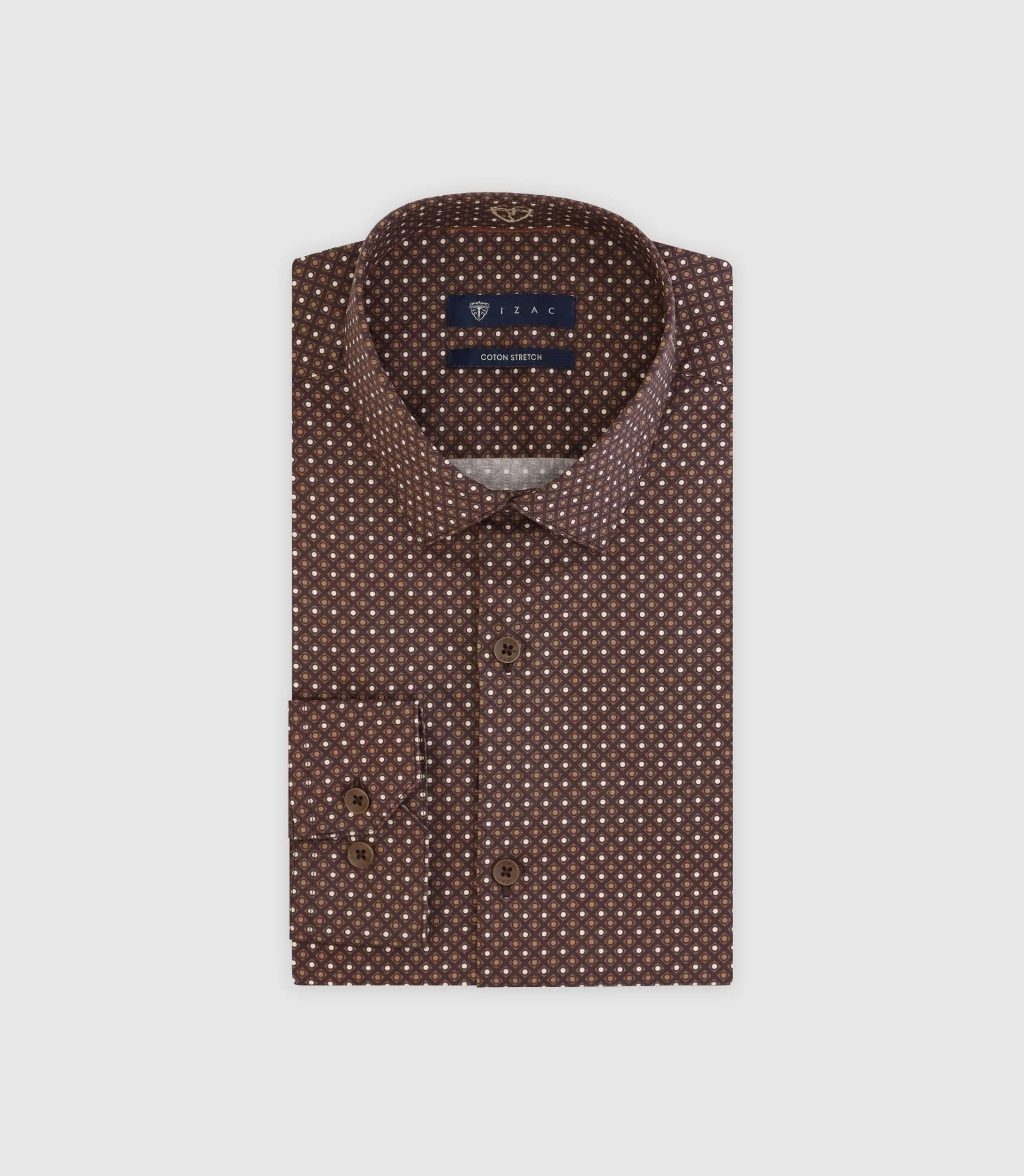 Chemise Ă pois marron