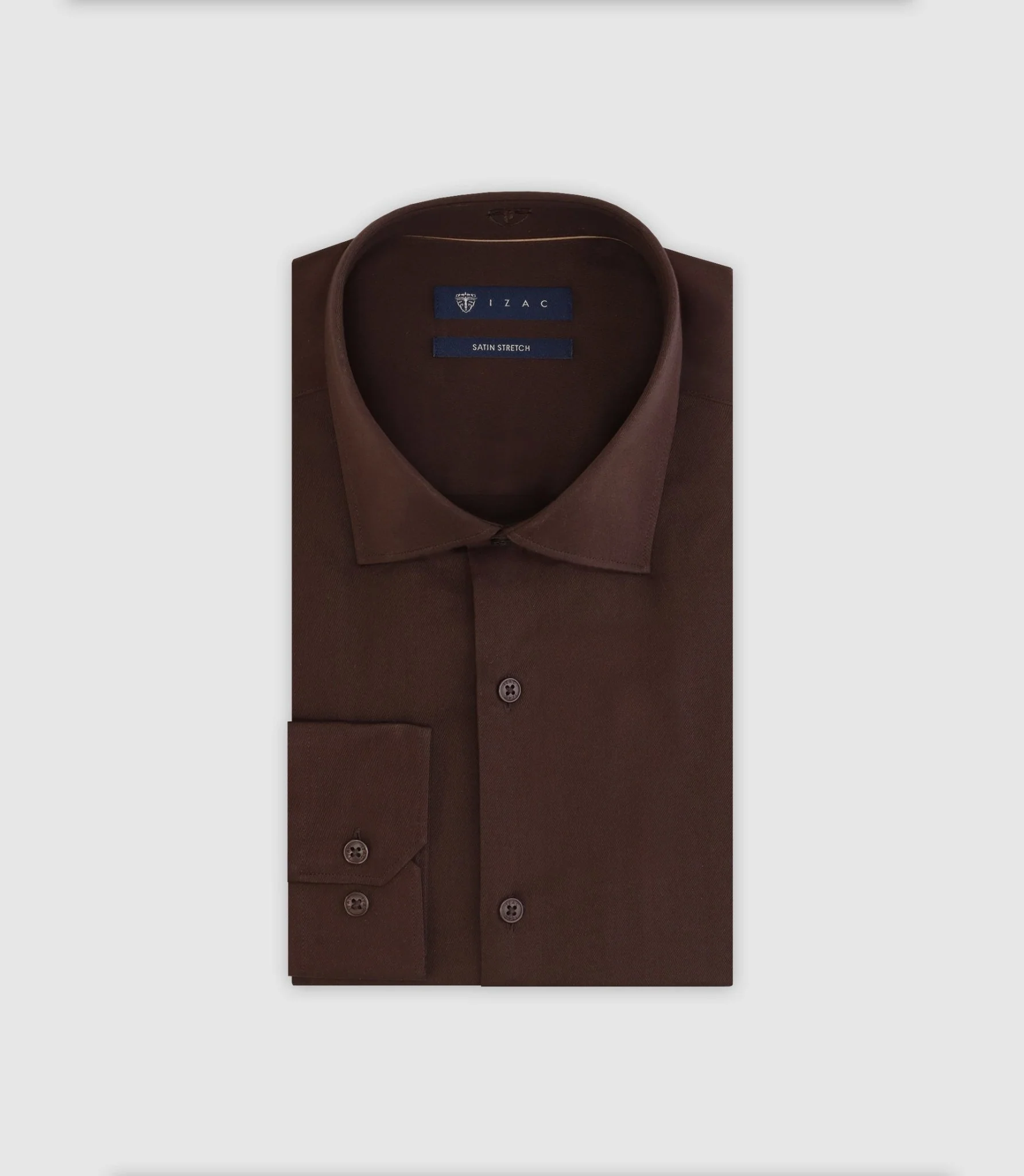 Chemise ville ajustée marron