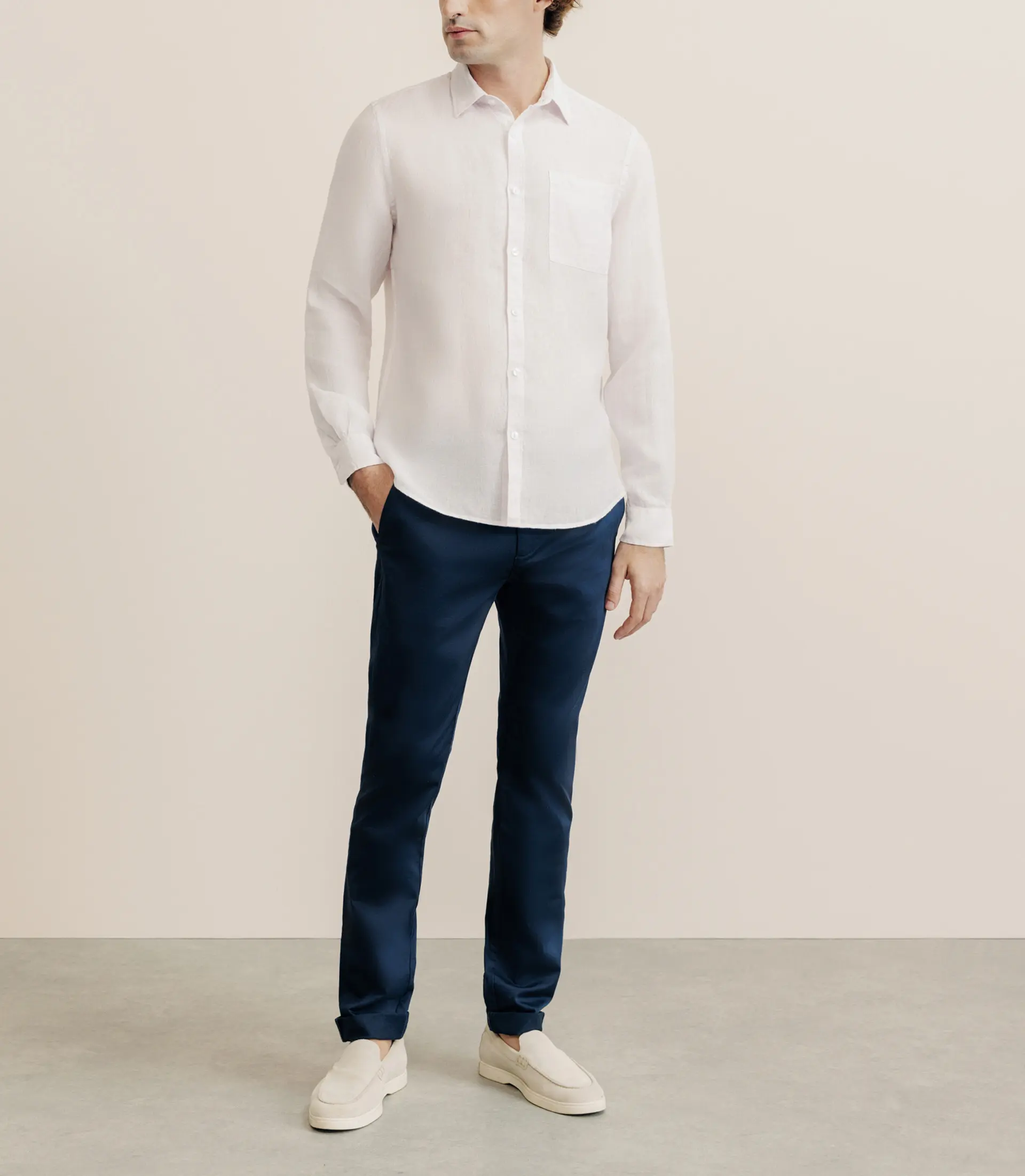 Chemise regular 100% lin rose - Image 3