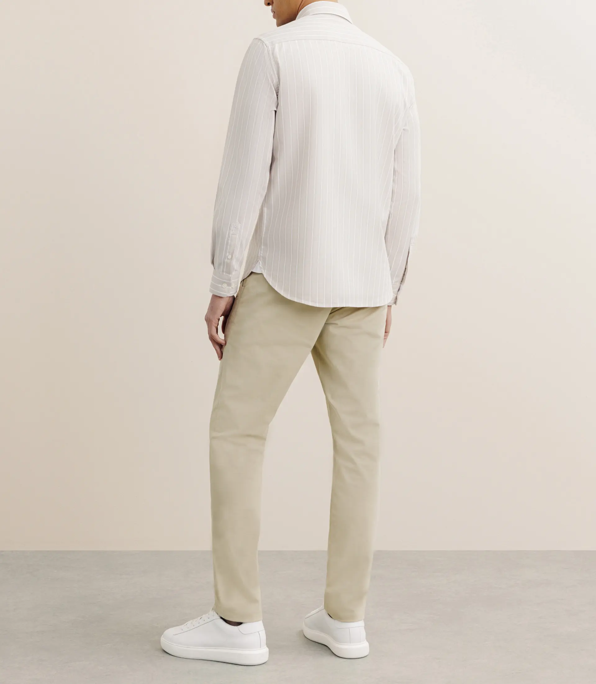 Chemise regular rayée beige - Image 4