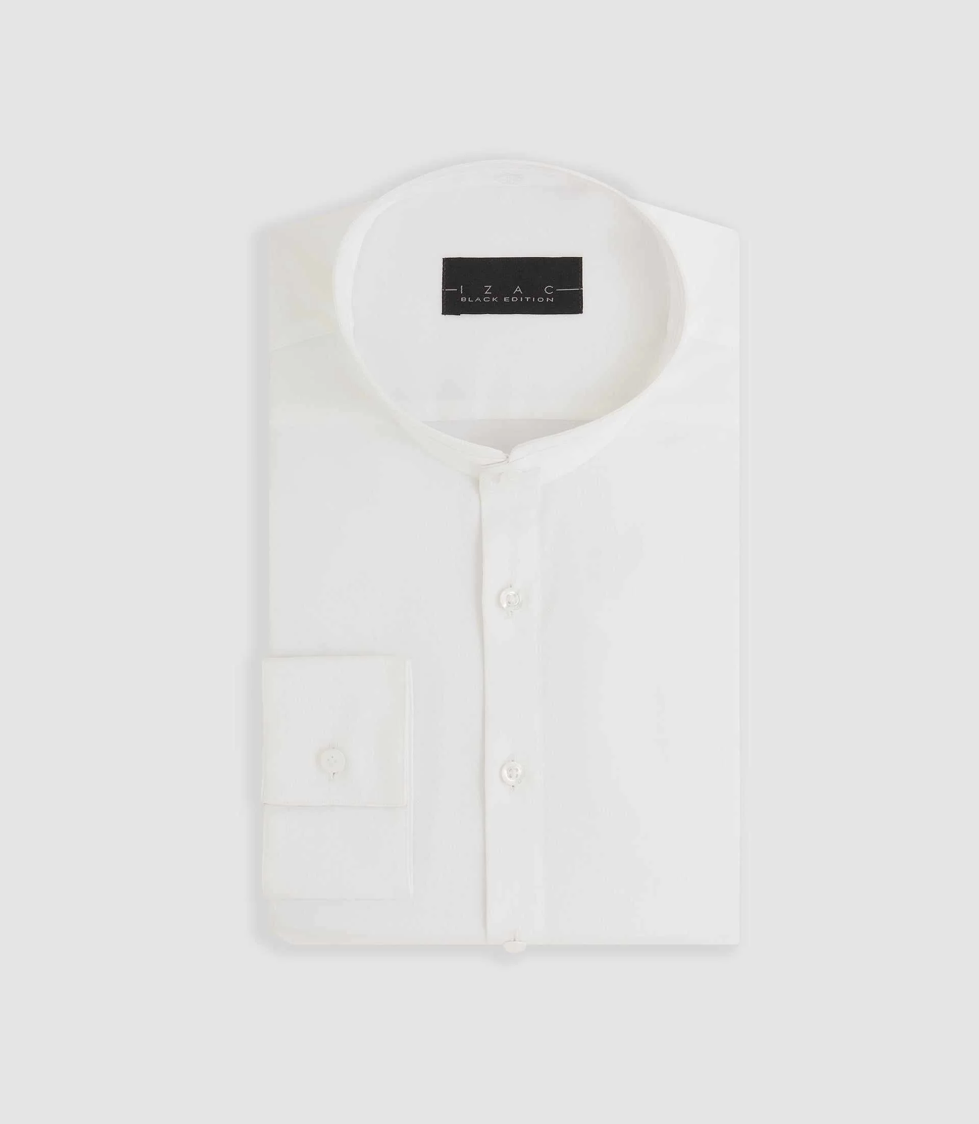 Chemise satin col officier blanche PRAVEEN - Image 3