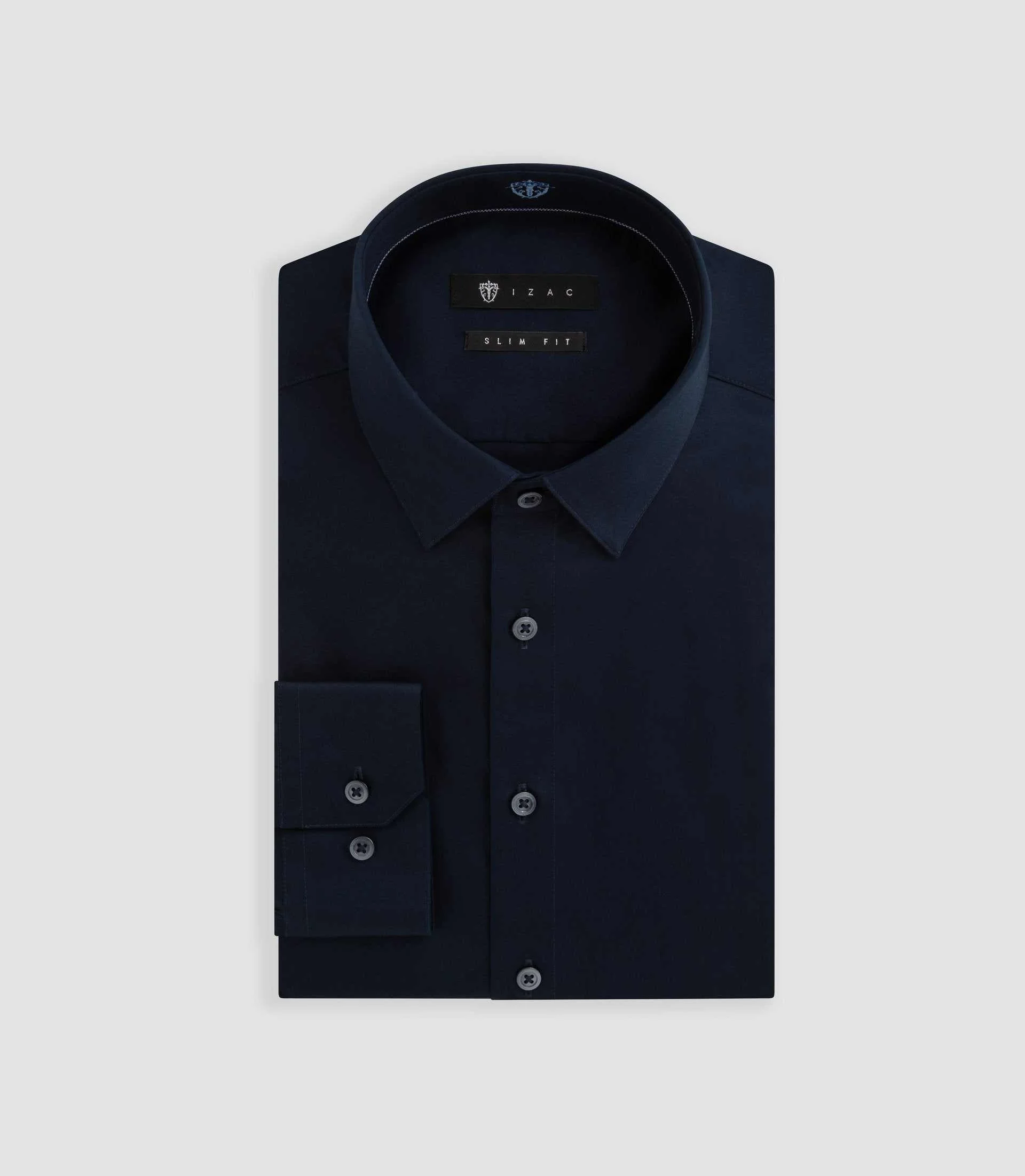 Chemise satin slim marine "Satinslim" - Image 3