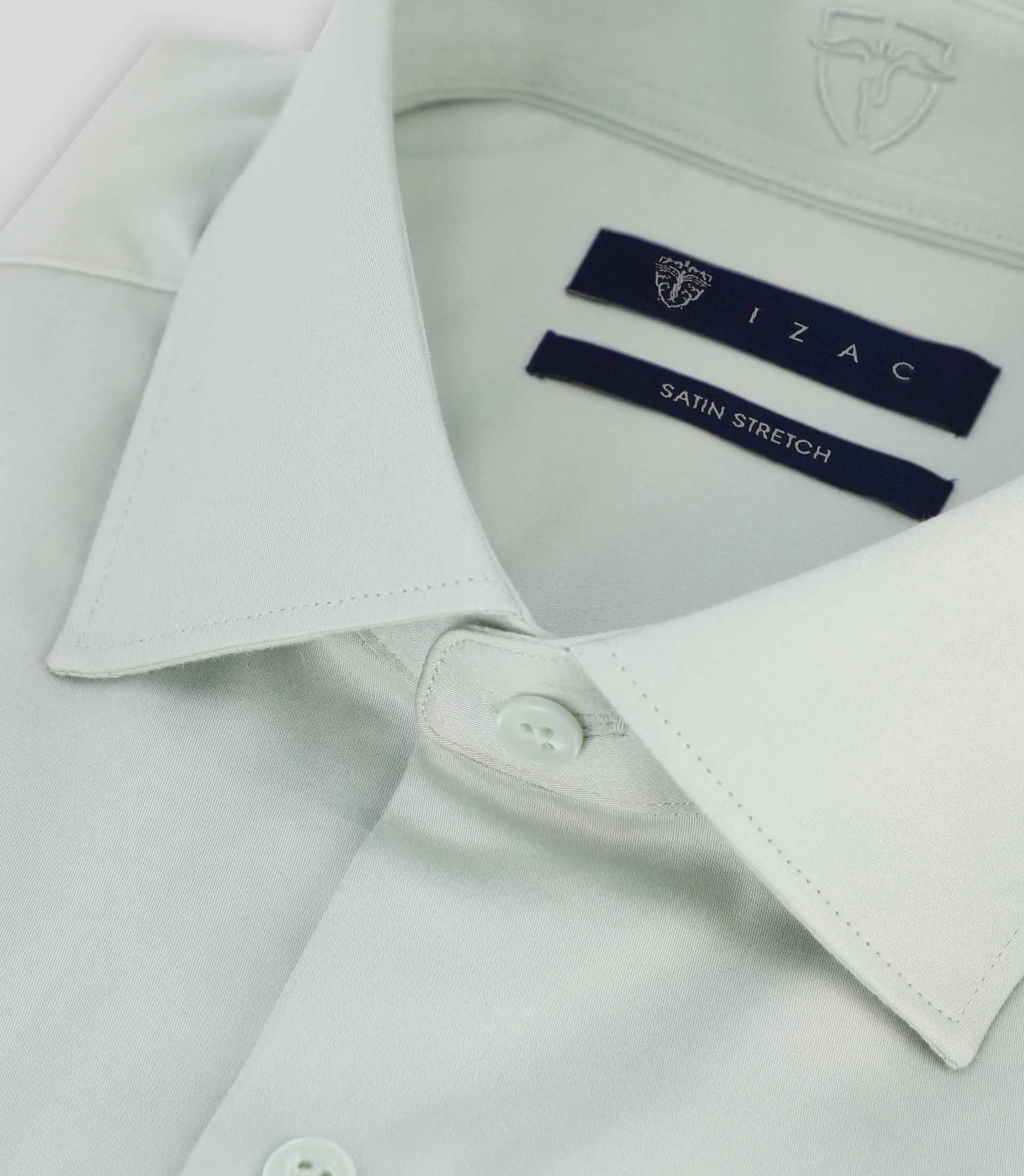 Chemise en satin de coton vert clair - Image 2