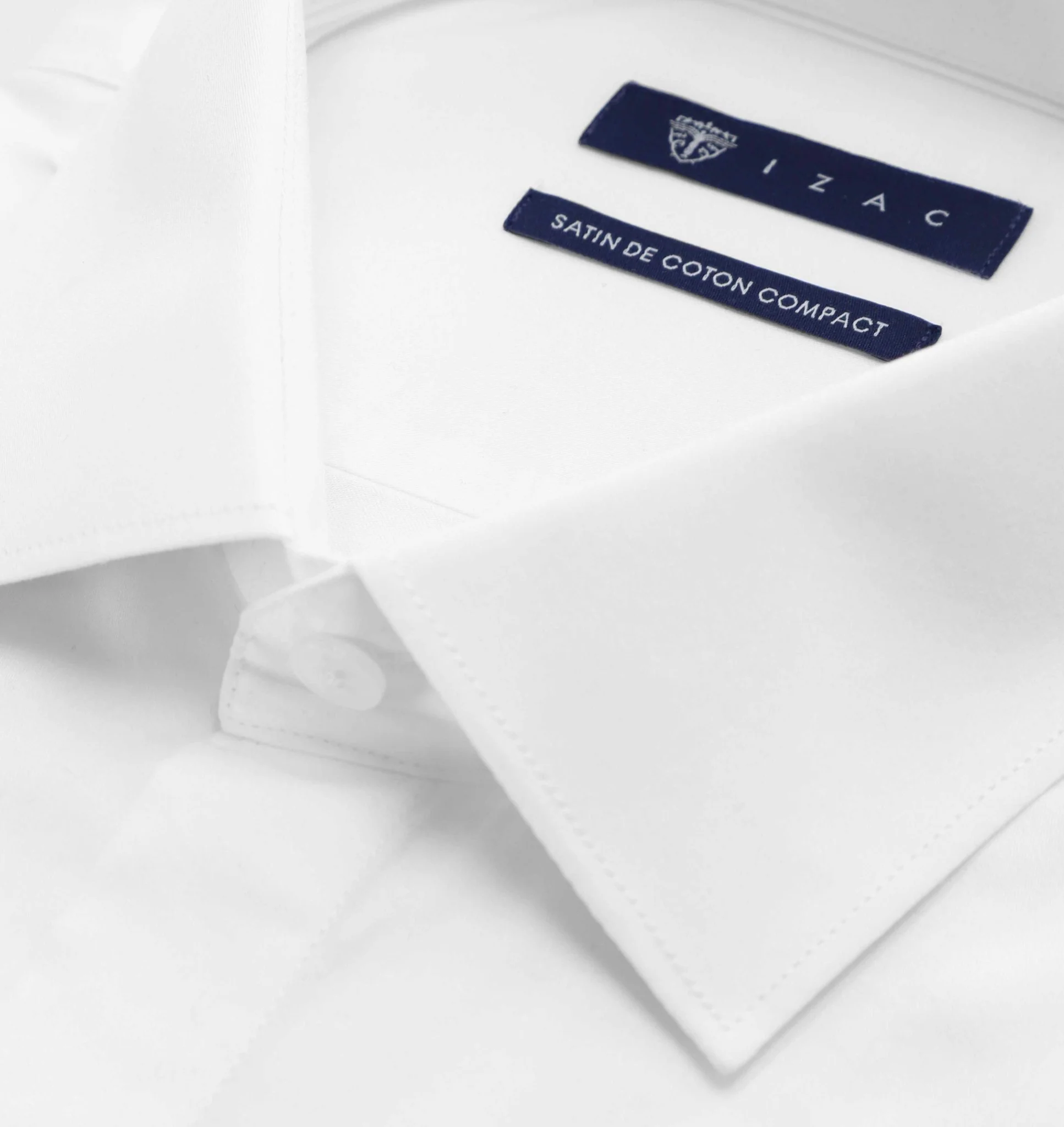 Chemise slim en satin de coton BLANC - Image 2