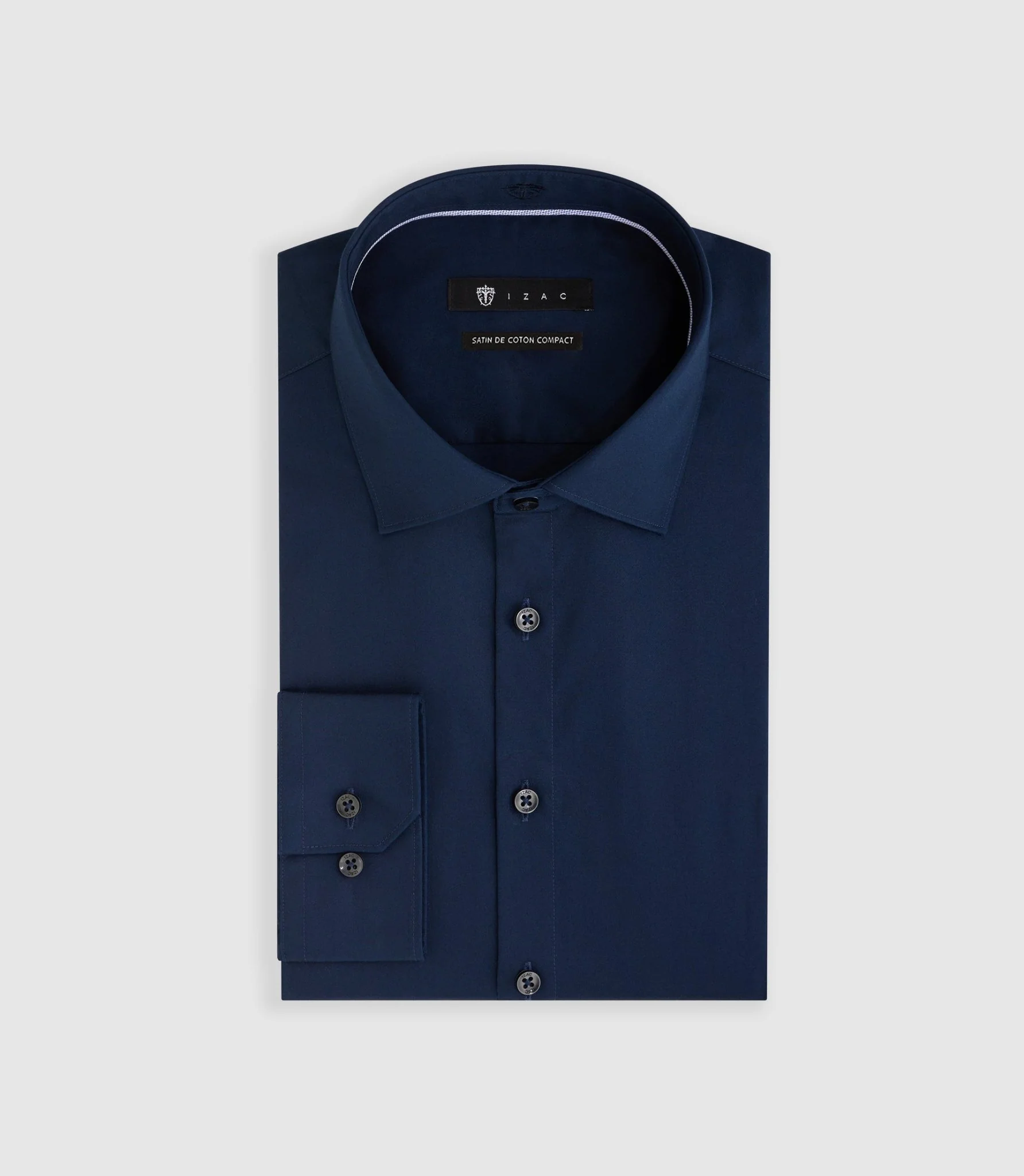 Chemise slim marine "Satinslim" - Image 3