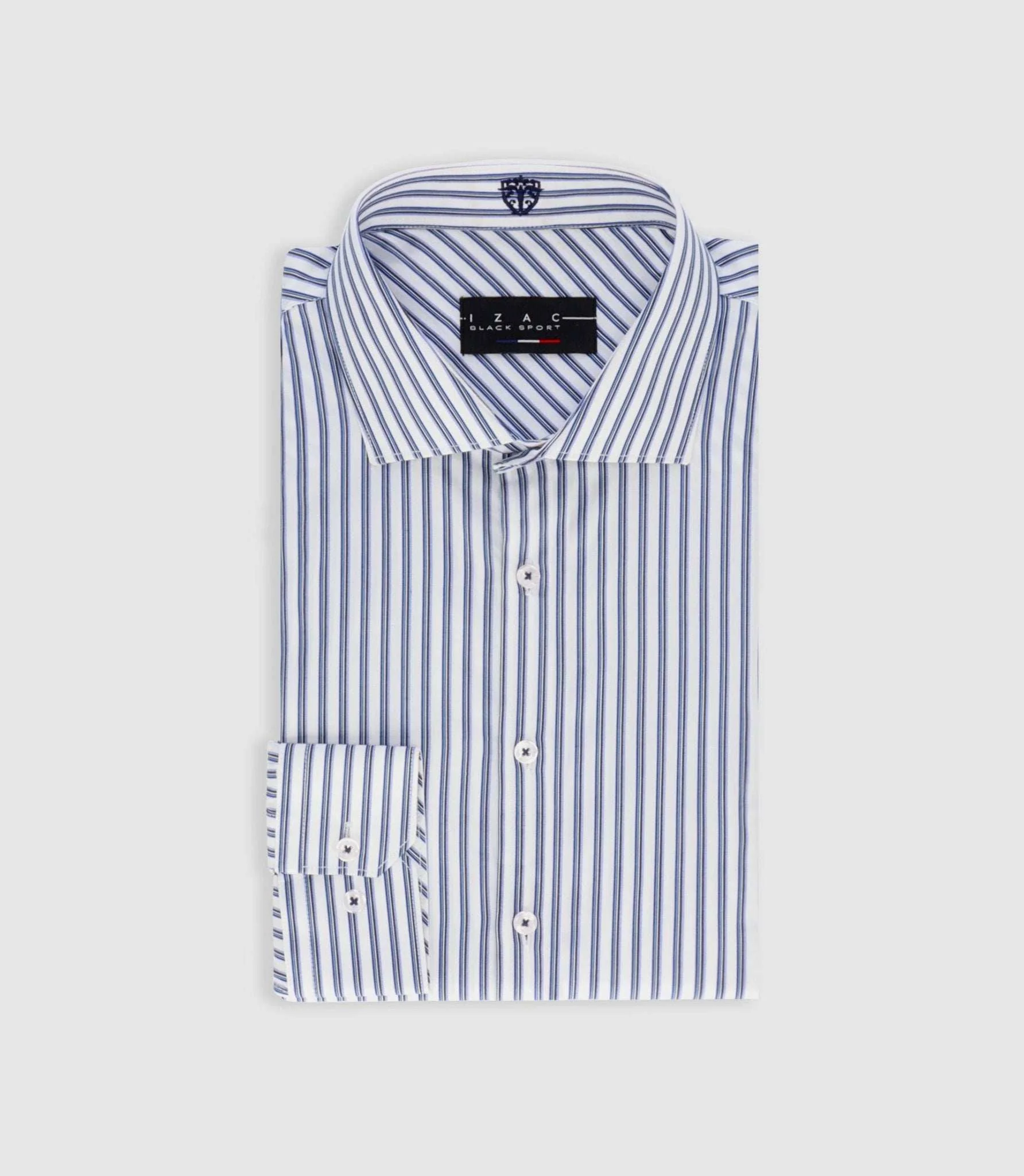 Chemise tissée à rayures bleu PELOUSE - Image 3