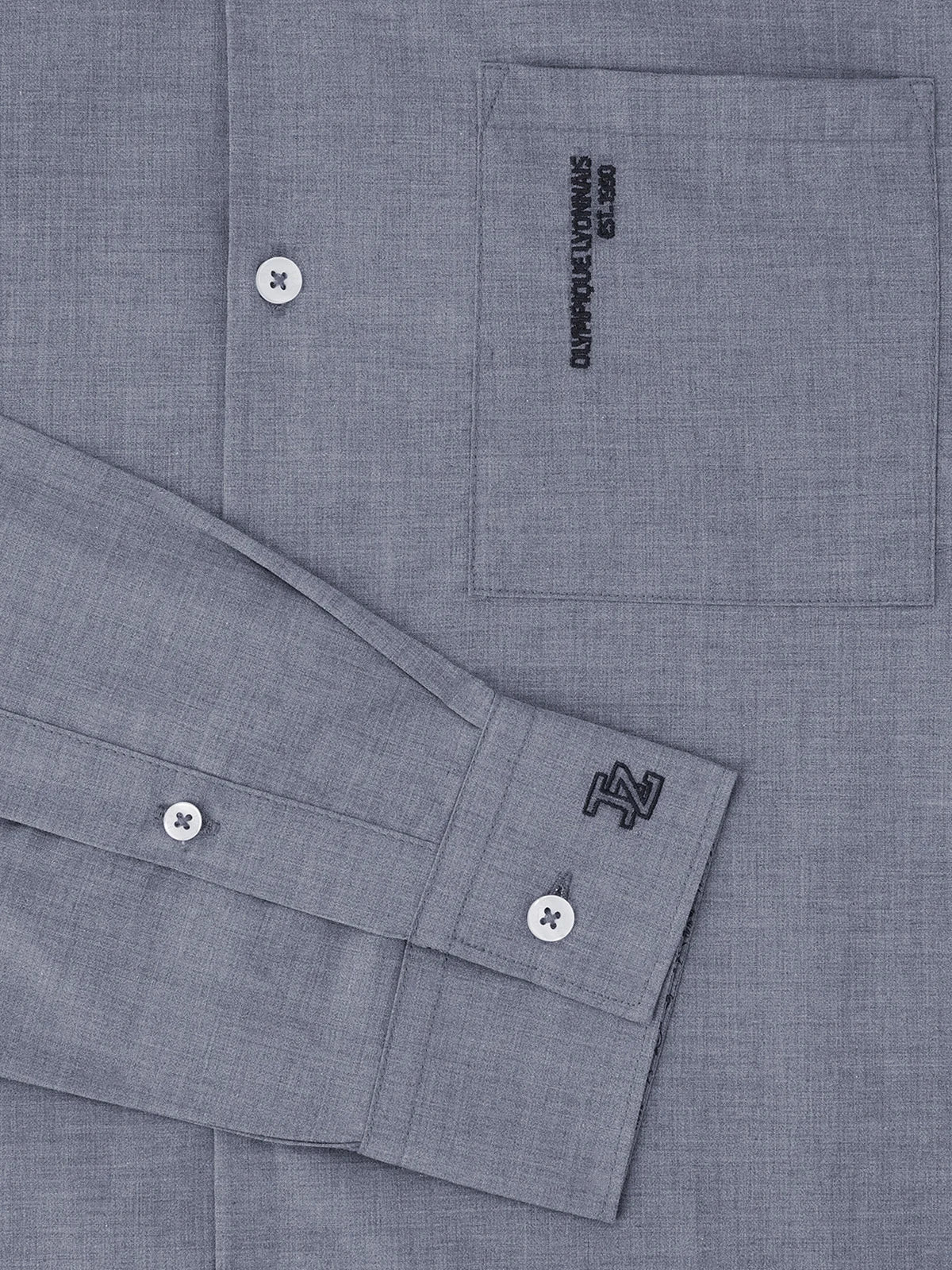 Chemise ville aspect chiné bleu - Image 4