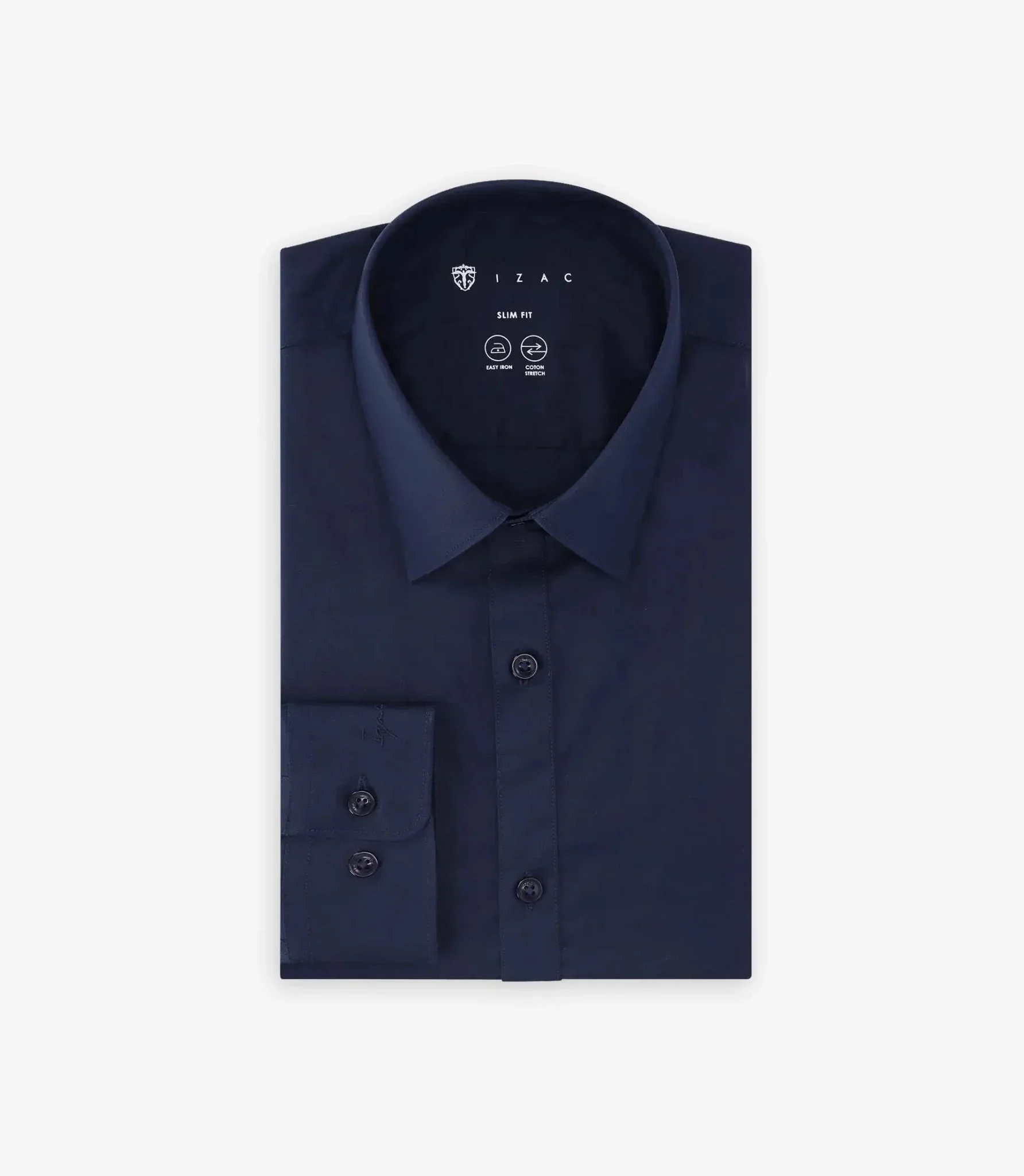 Chemise ville en coton marine